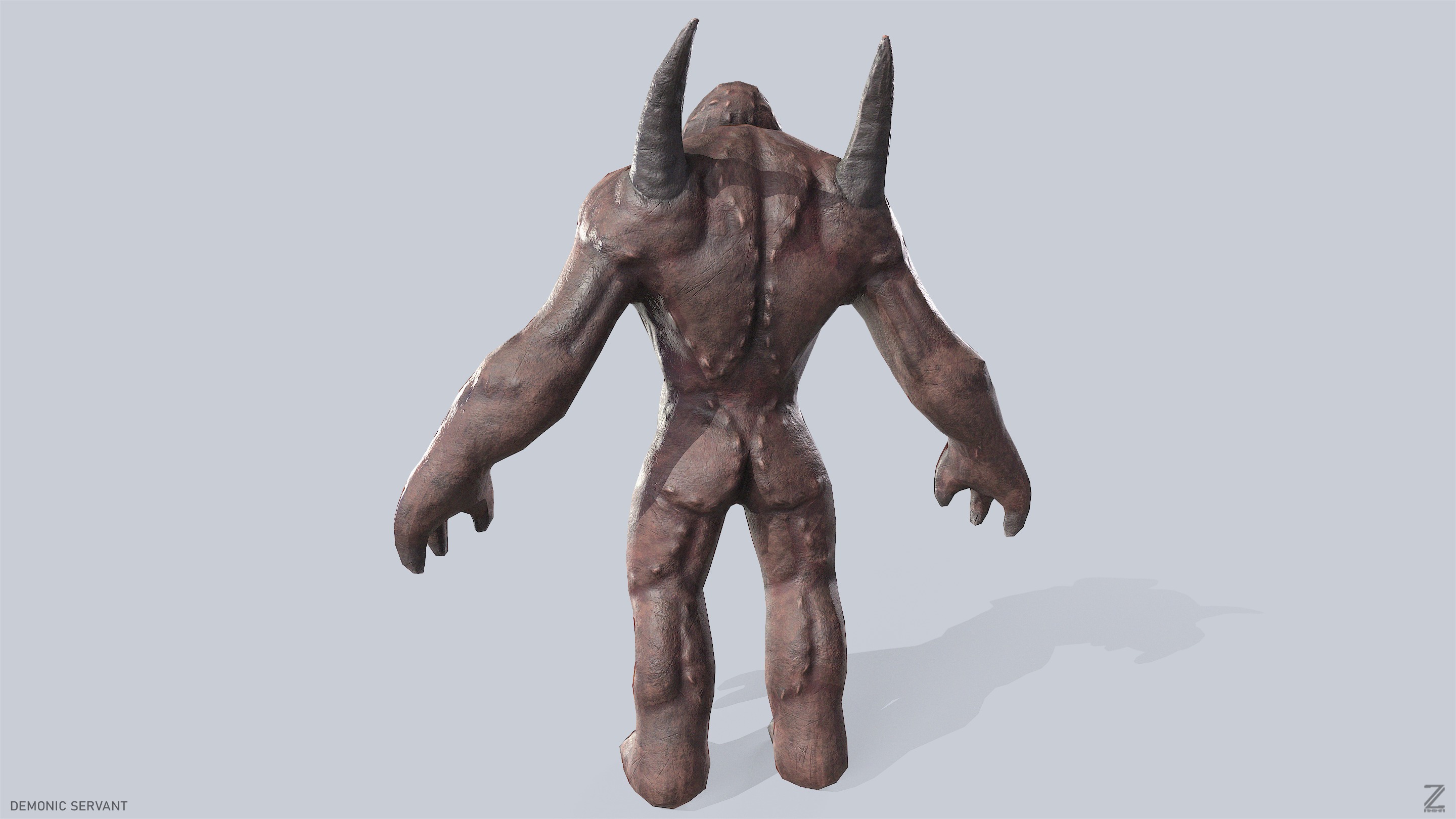 Demonic servant Low-poly 3D model_7