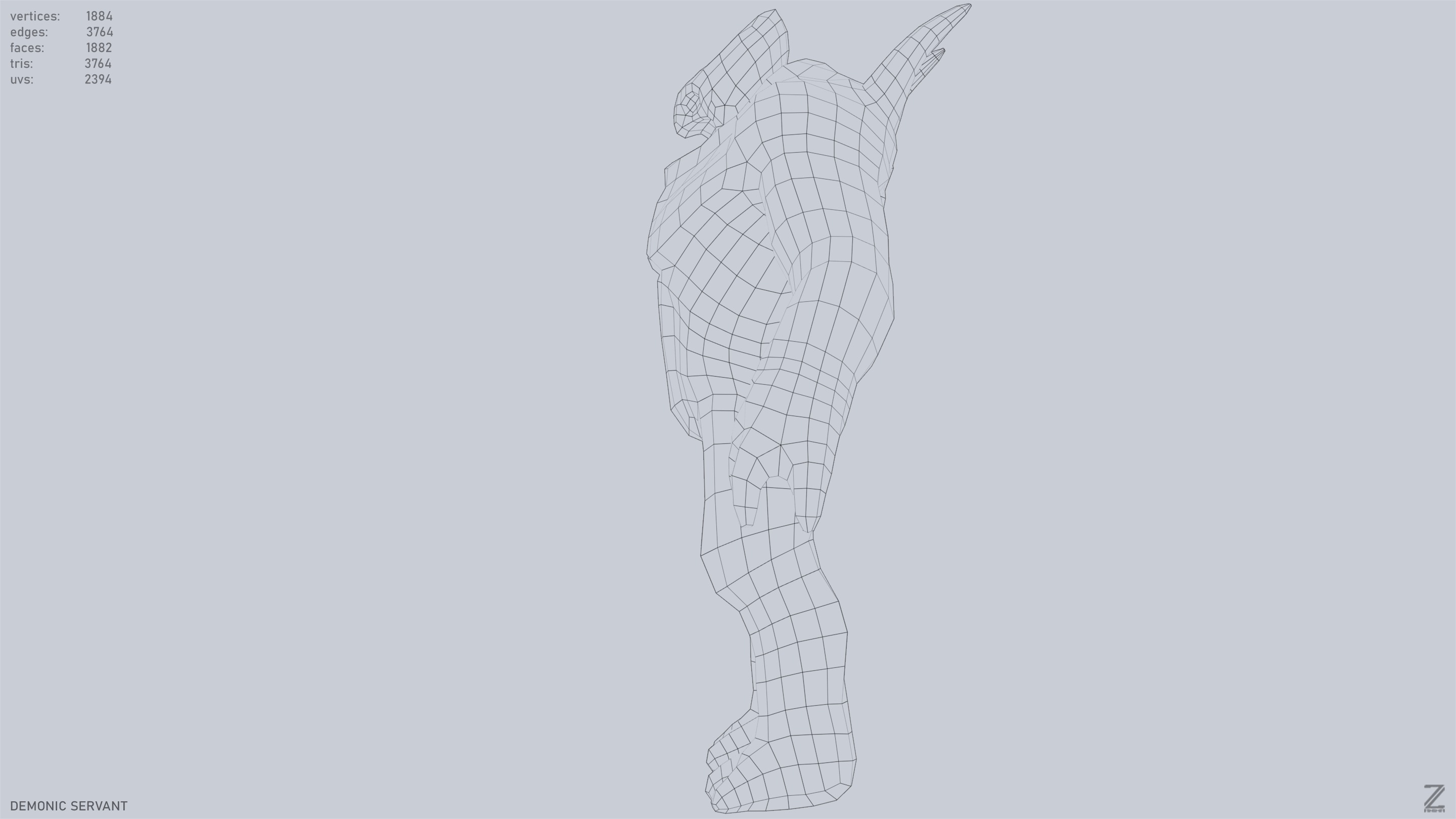 Demonic servant Low-poly 3D model_11