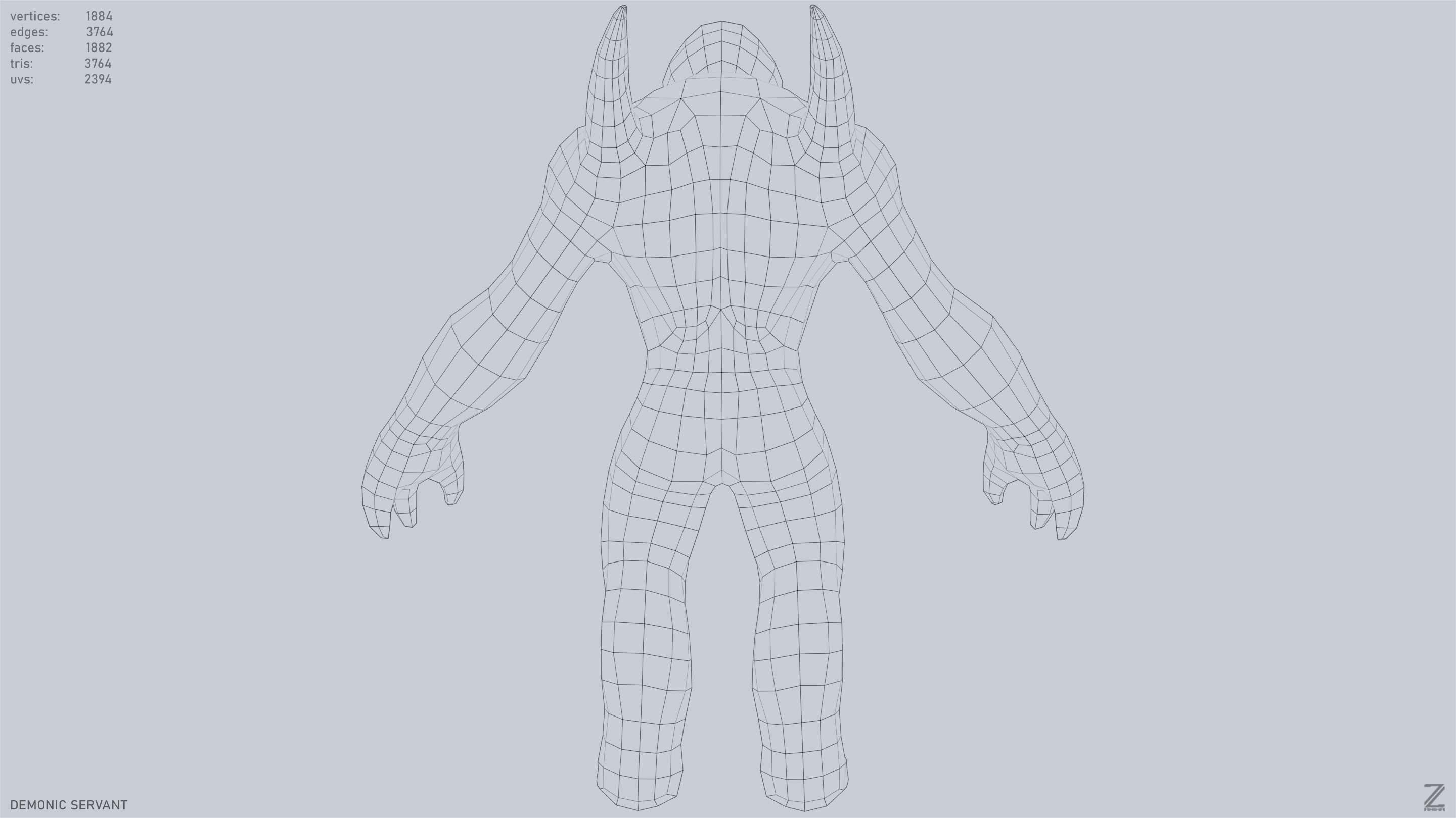 Demonic servant Low-poly 3D model_13