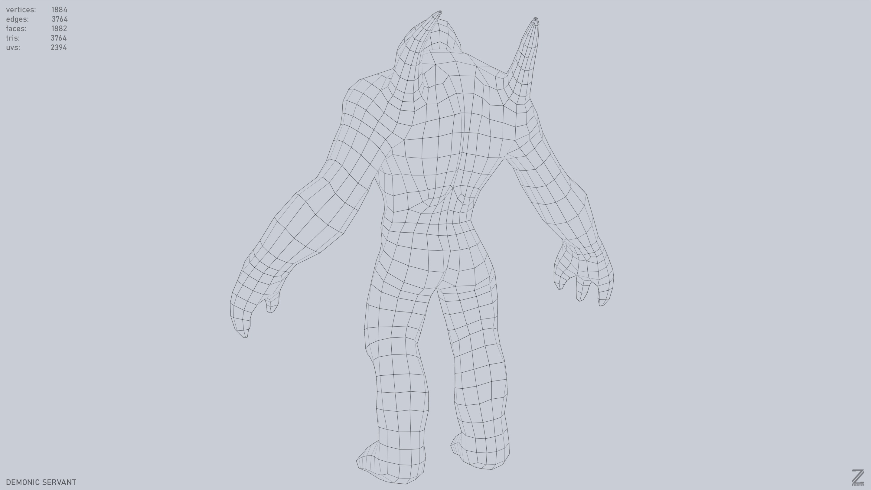 Demonic servant Low-poly 3D model_12