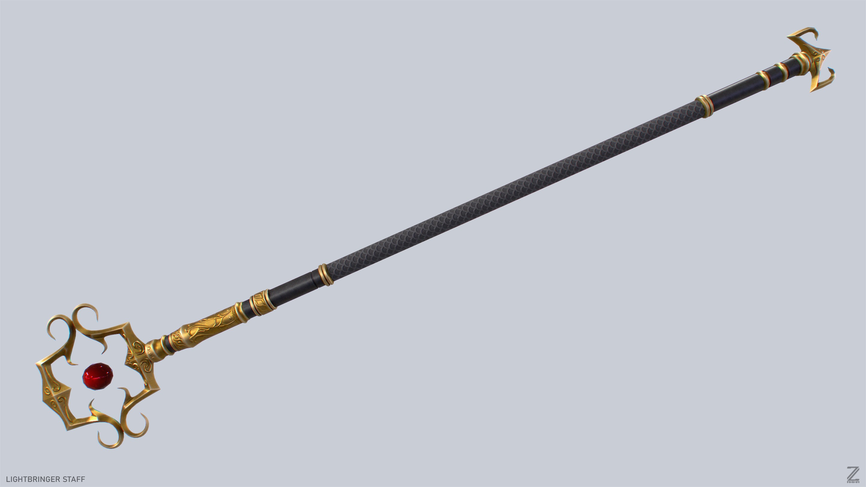 Lightbringer staff Low-poly 3D model_9