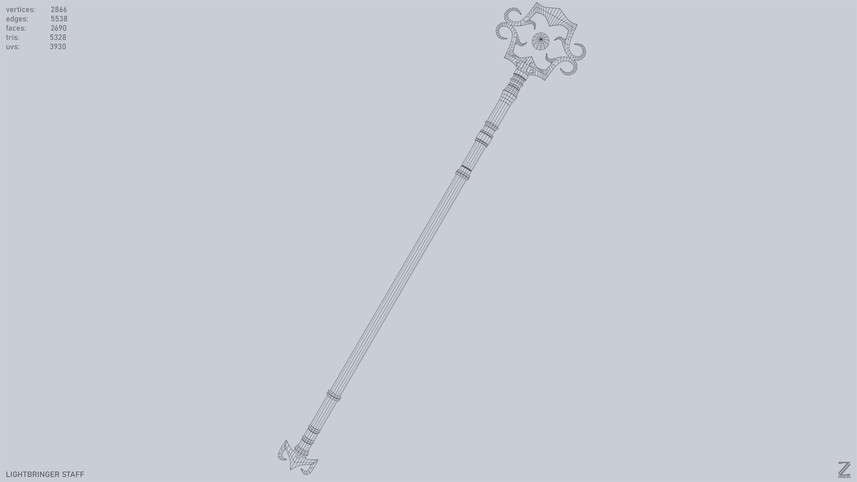 Lightbringer staff Low-poly 3D model_15