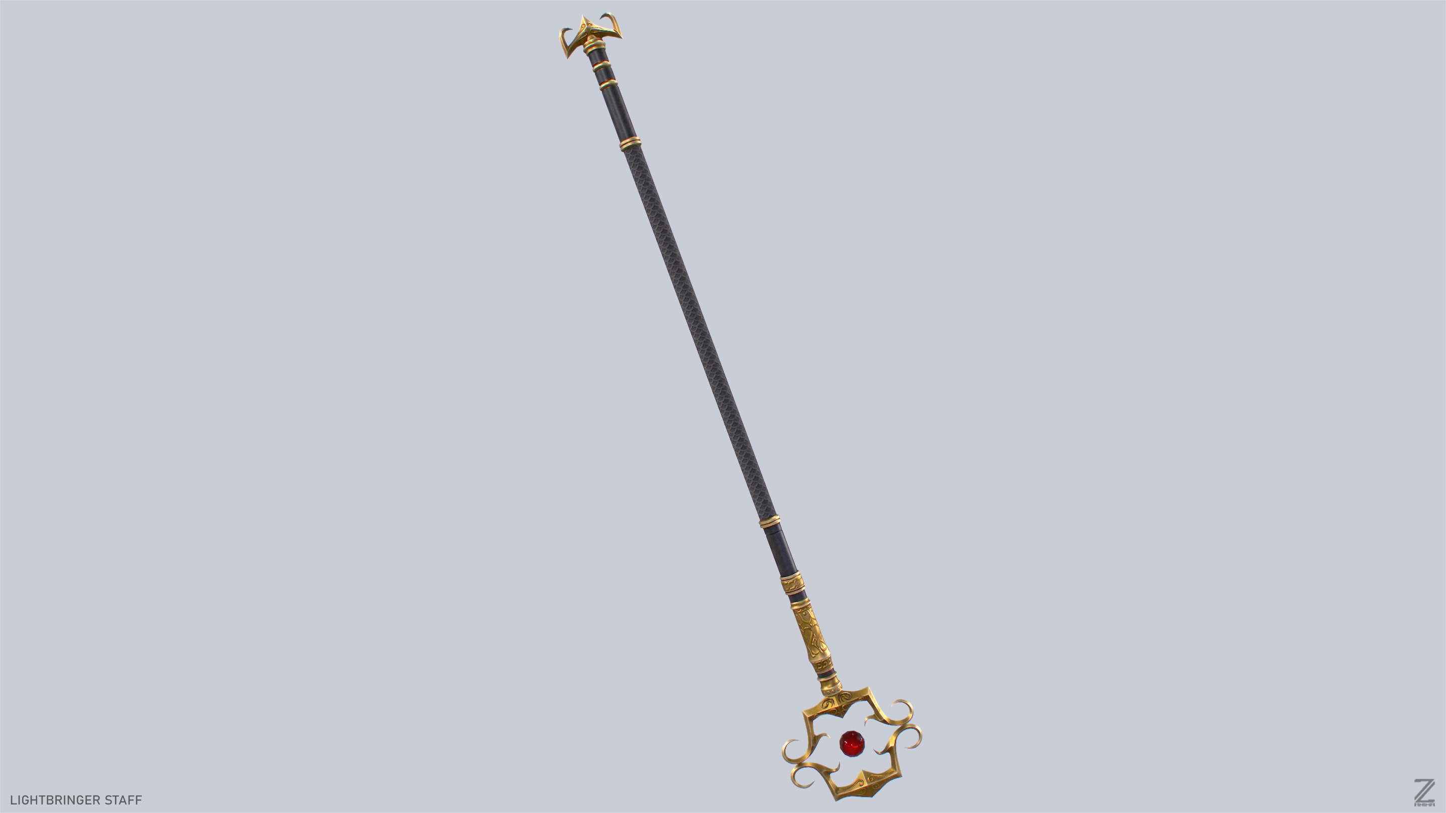 Lightbringer staff Low-poly 3D model_8