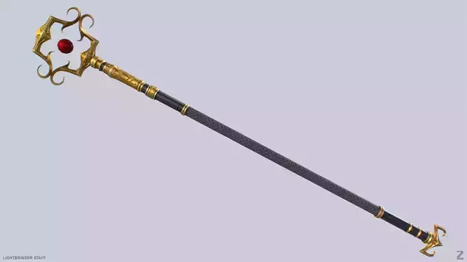 Lightbringer staff Low-poly 3D model