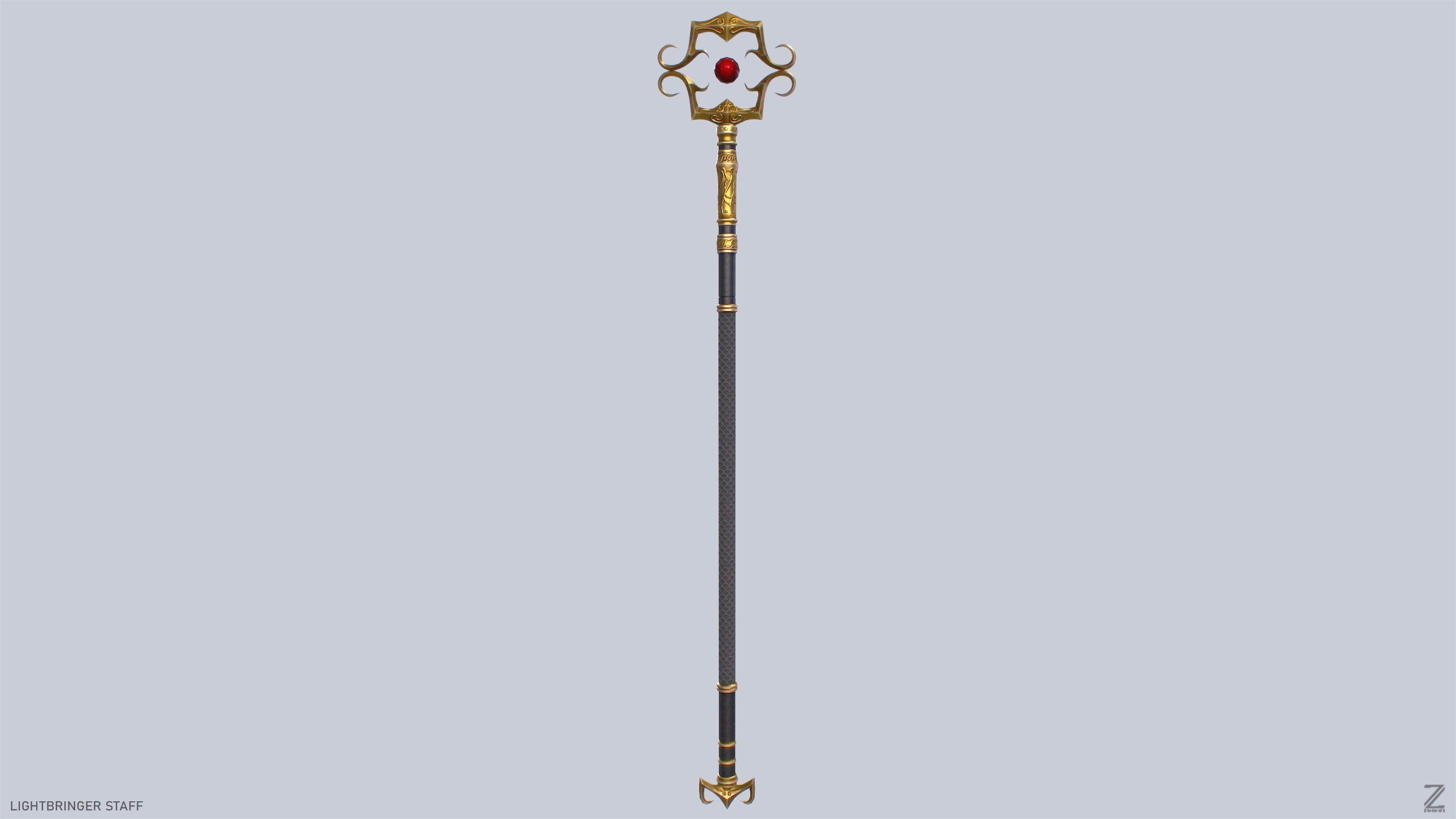 Lightbringer staff Low-poly 3D model_5