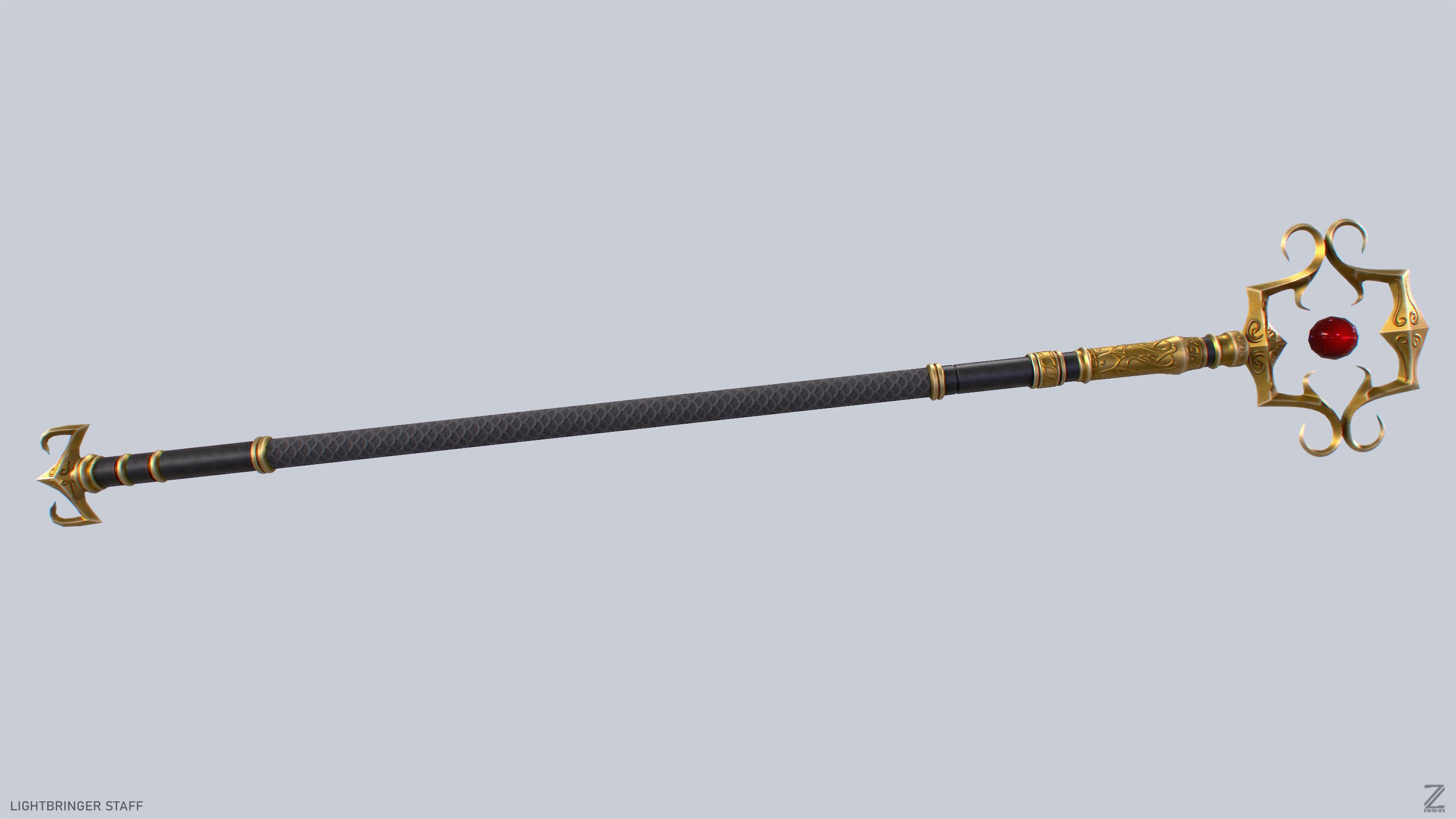 Lightbringer staff Low-poly 3D model_7