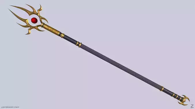 Lightbringer staff Low-poly 3D model
