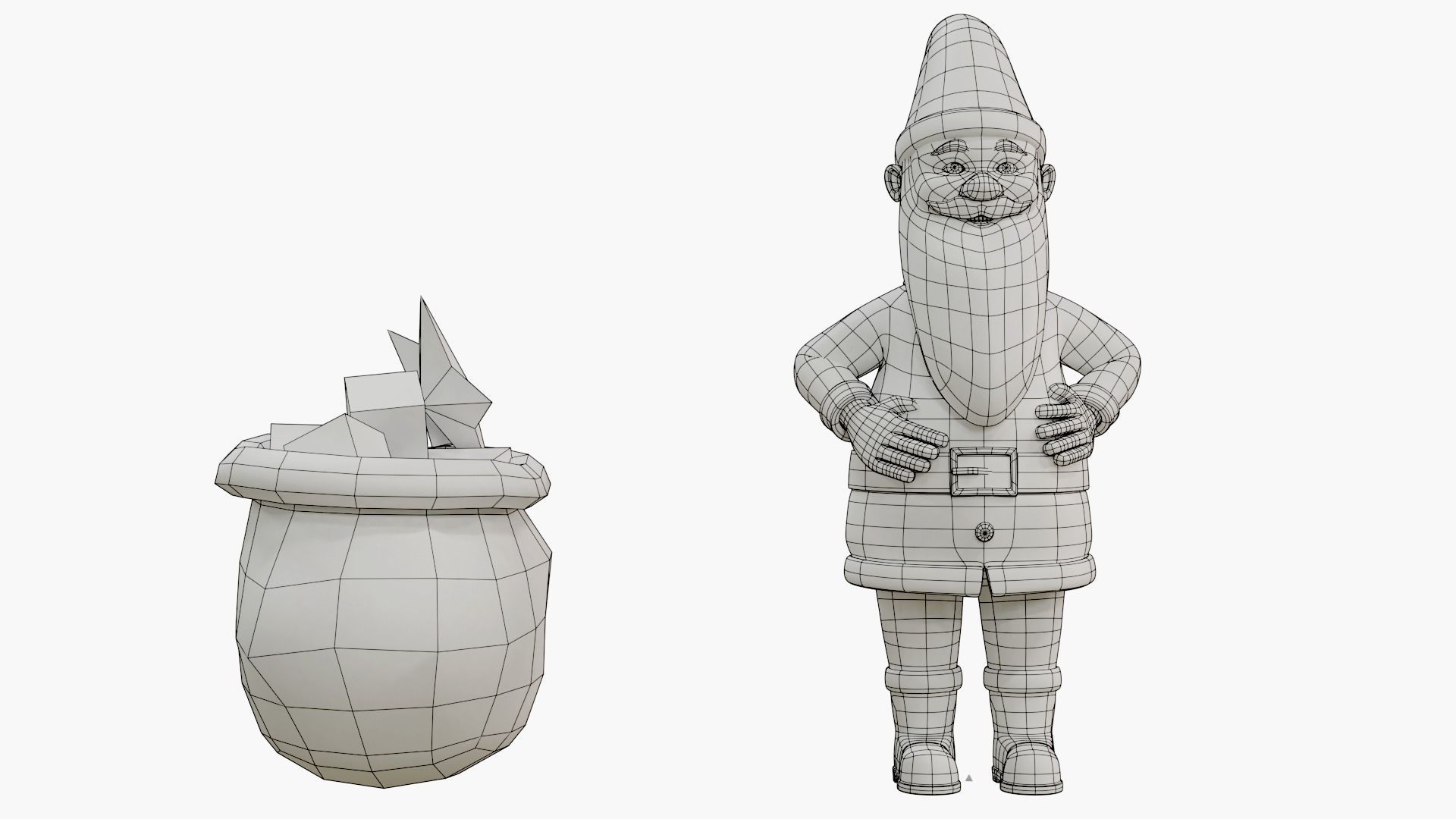 Cartoon Santa Claus Rigged Low-poly 3D model_12