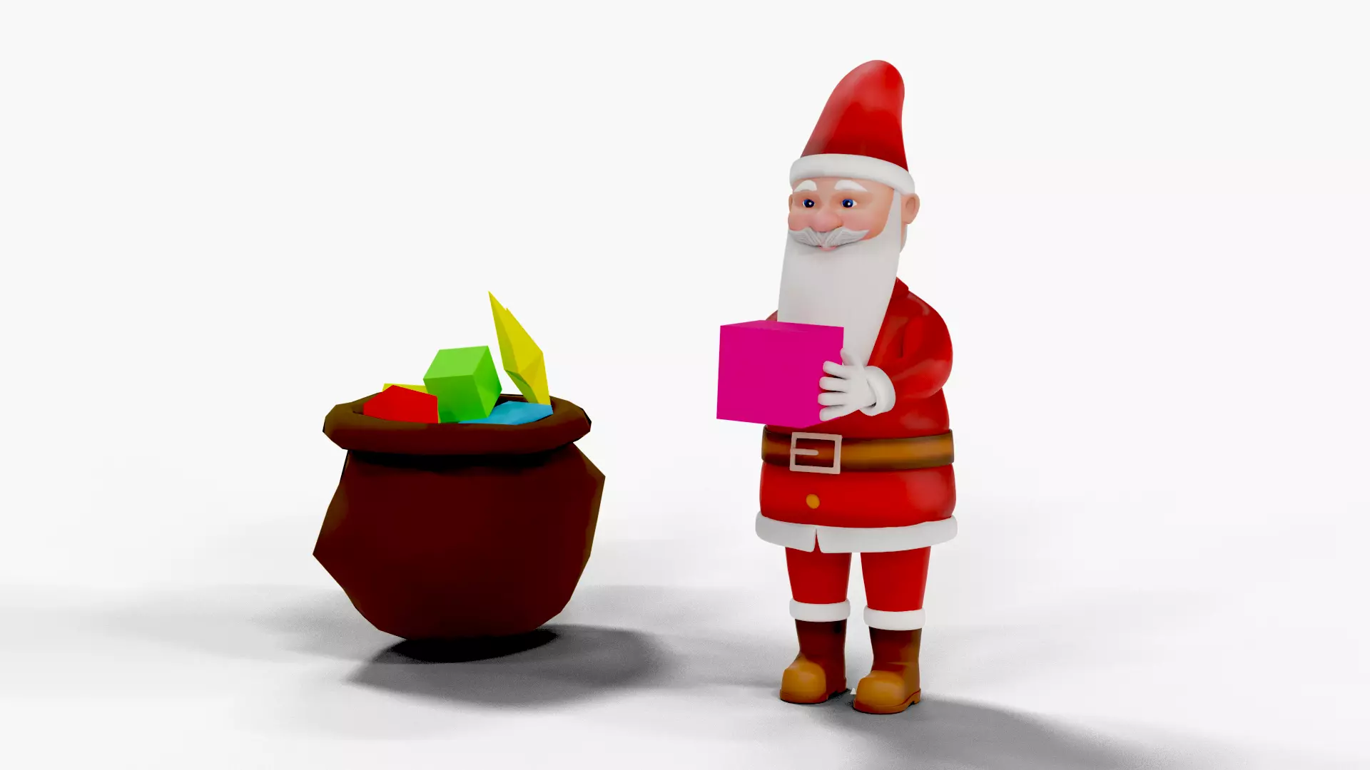 Cartoon Santa Claus Rigged Low-poly 3D model_0