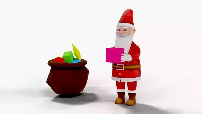 Cartoon Santa Claus Rigged