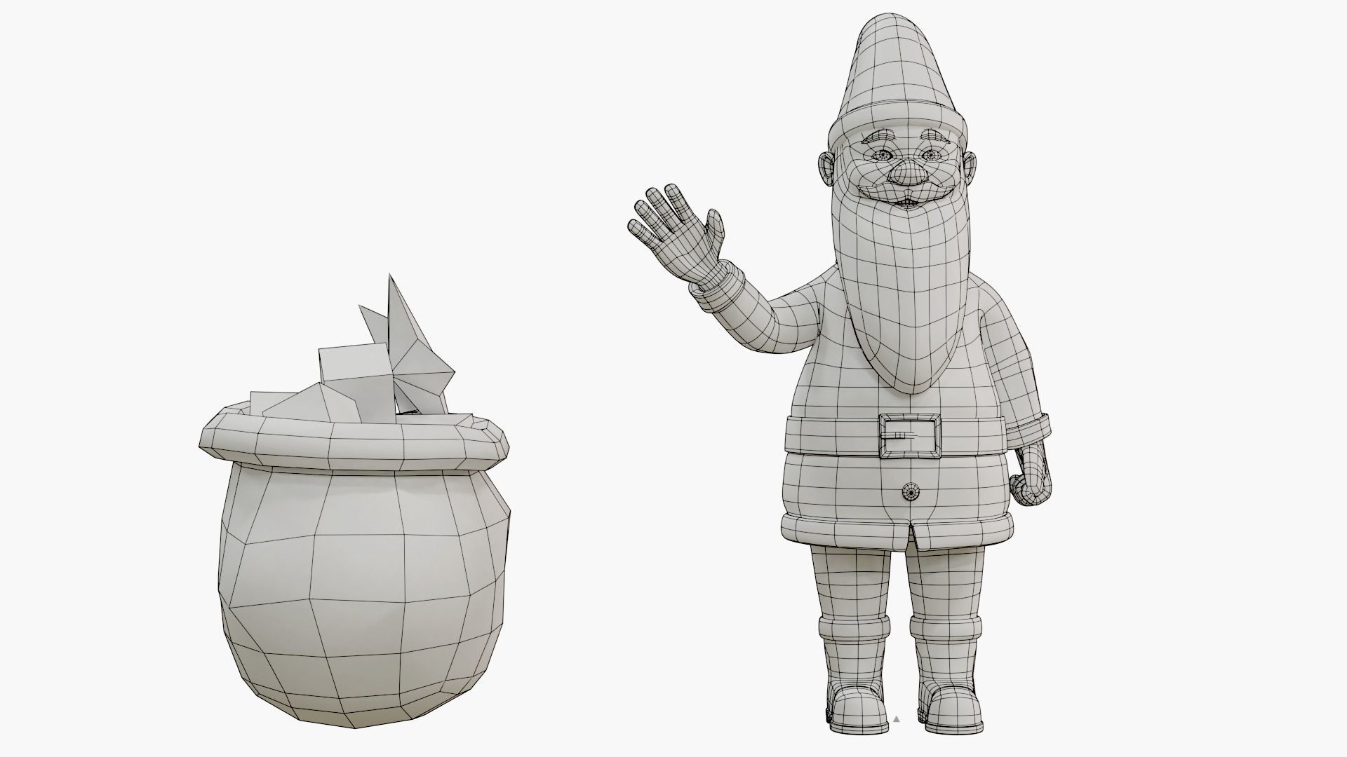 Cartoon Santa Claus Rigged Low-poly 3D model_11