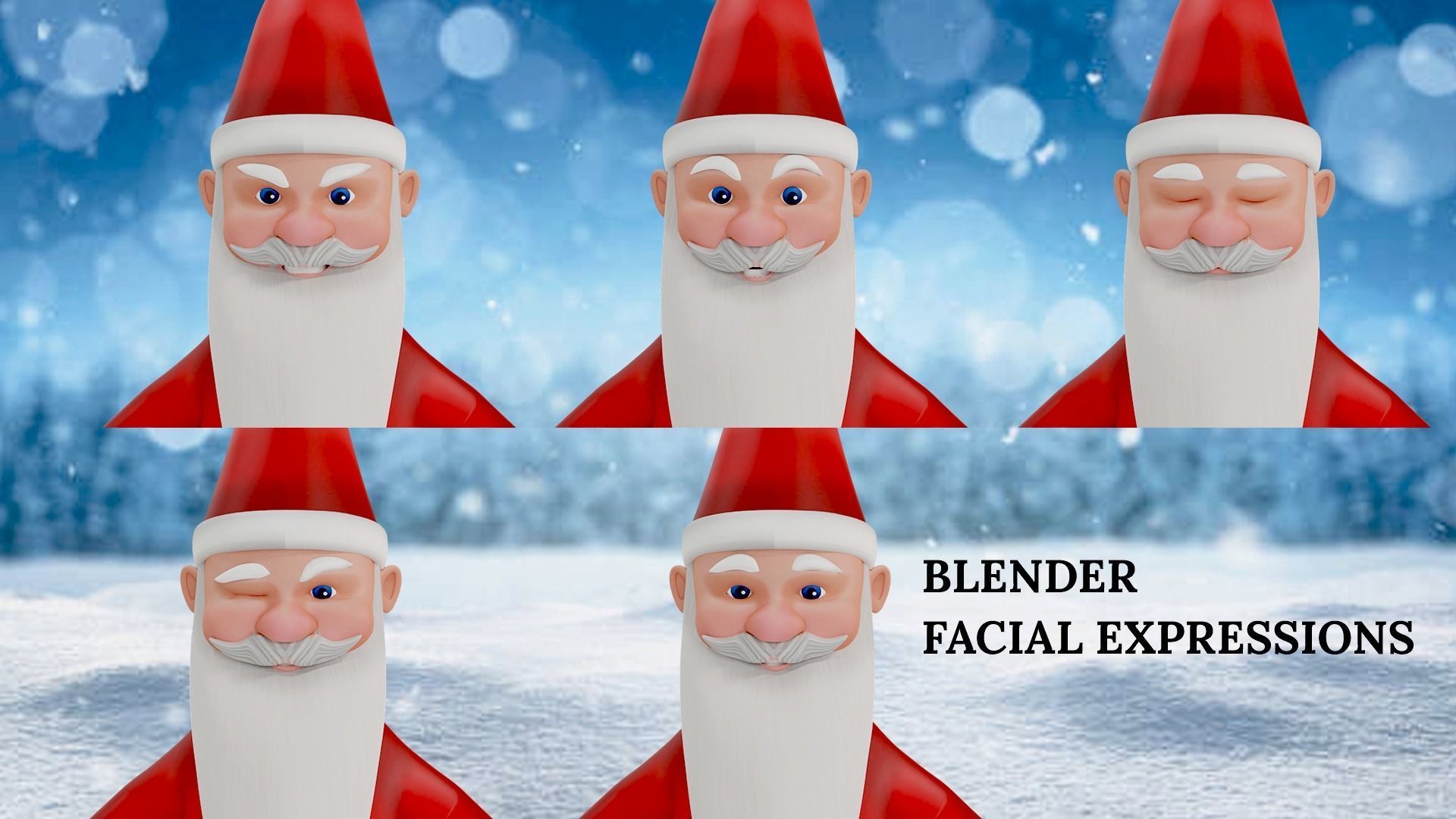 Cartoon Santa Claus Rigged Low-poly 3D model_3