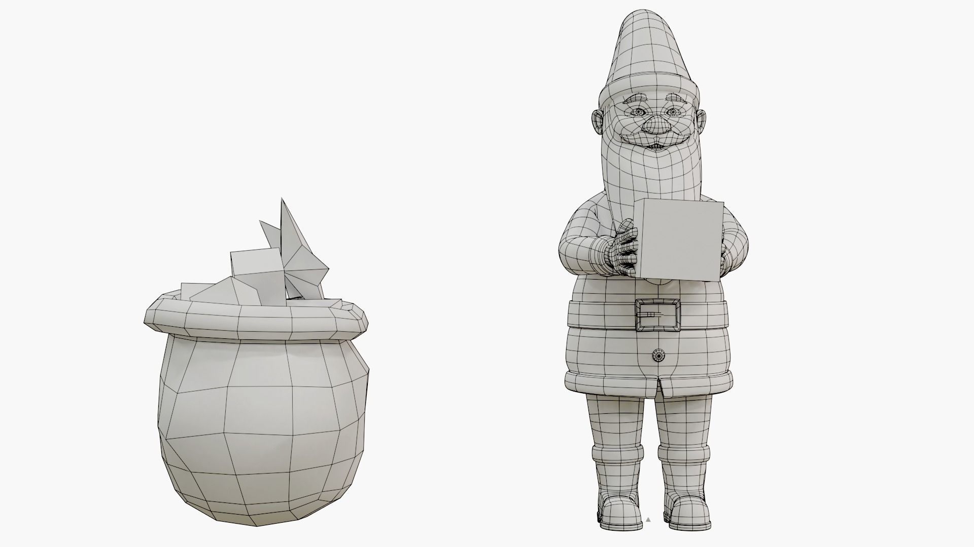 Cartoon Santa Claus Rigged Low-poly 3D model_10