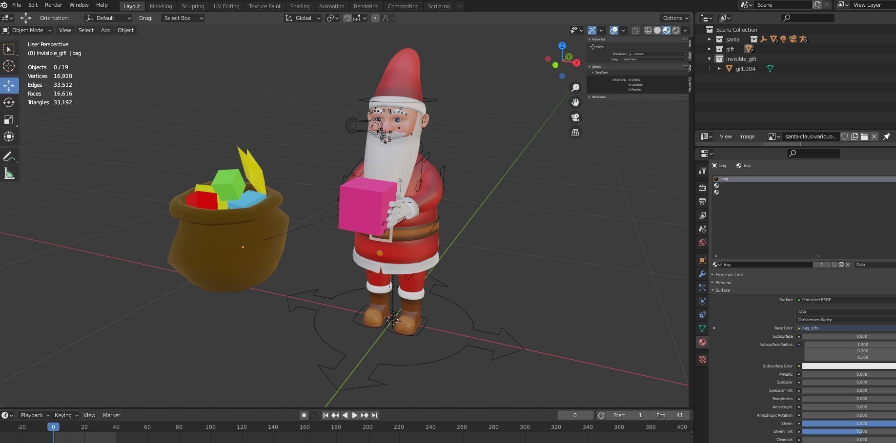 Cartoon Santa Claus Rigged Low-poly 3D model_9