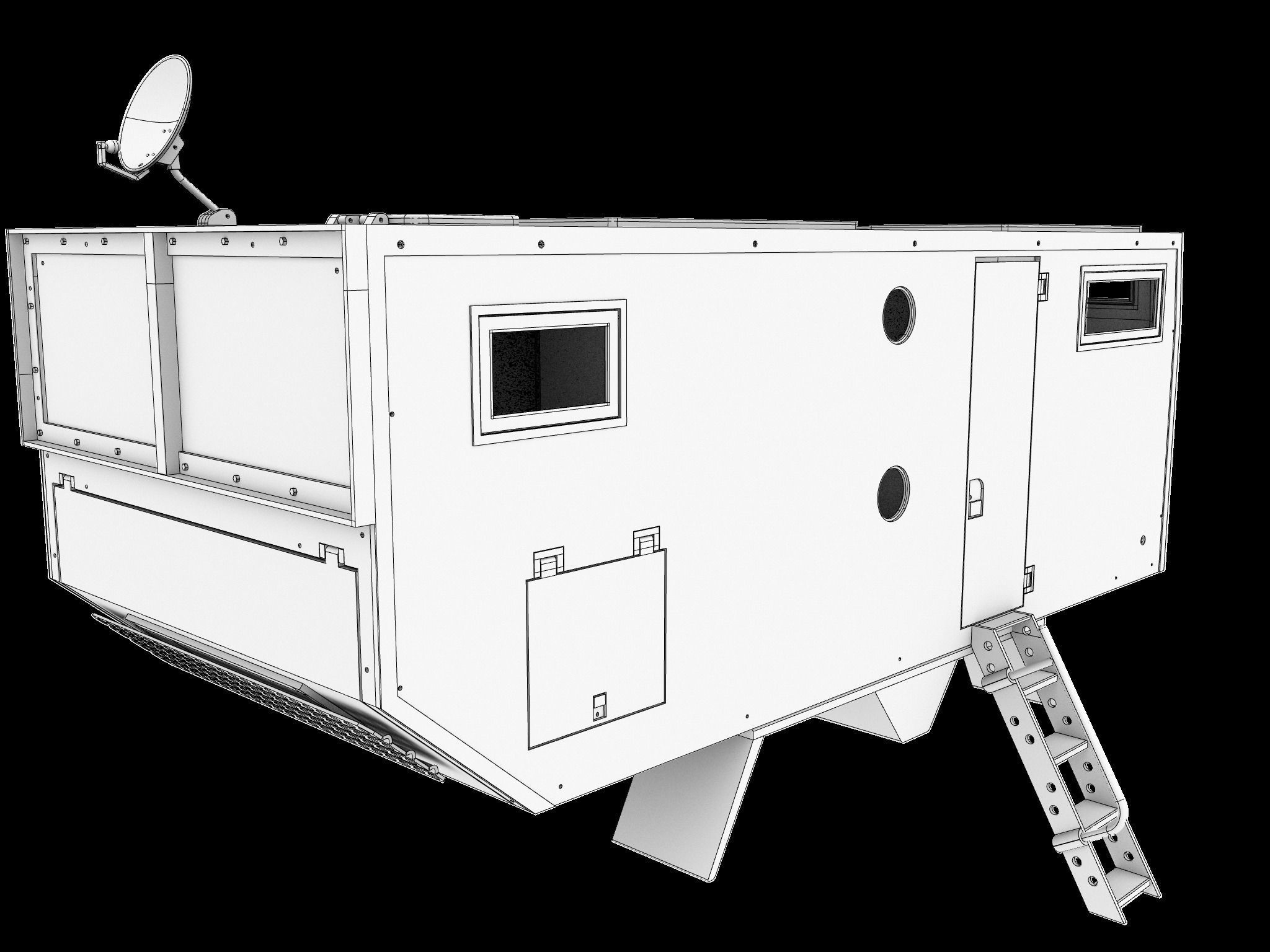 camper model box  for RC truck fully 3d printable STL 3D print model_3