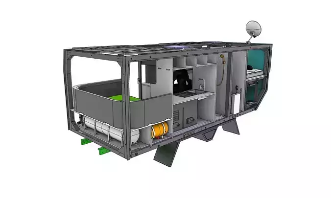 camper model box  for RC truck fully 3d printable STL 3D print model