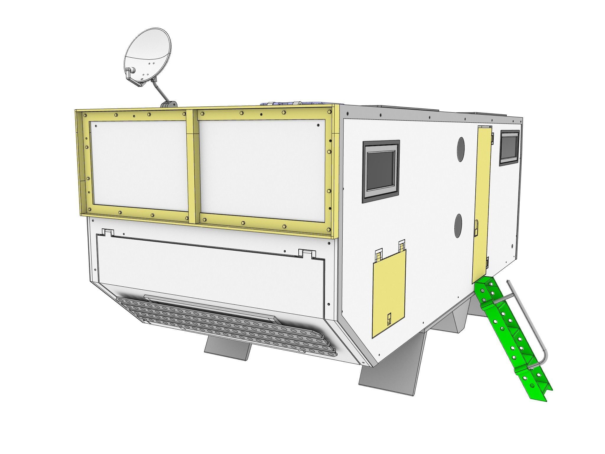 camper model box  for RC truck fully 3d printable STL 3D print model_2