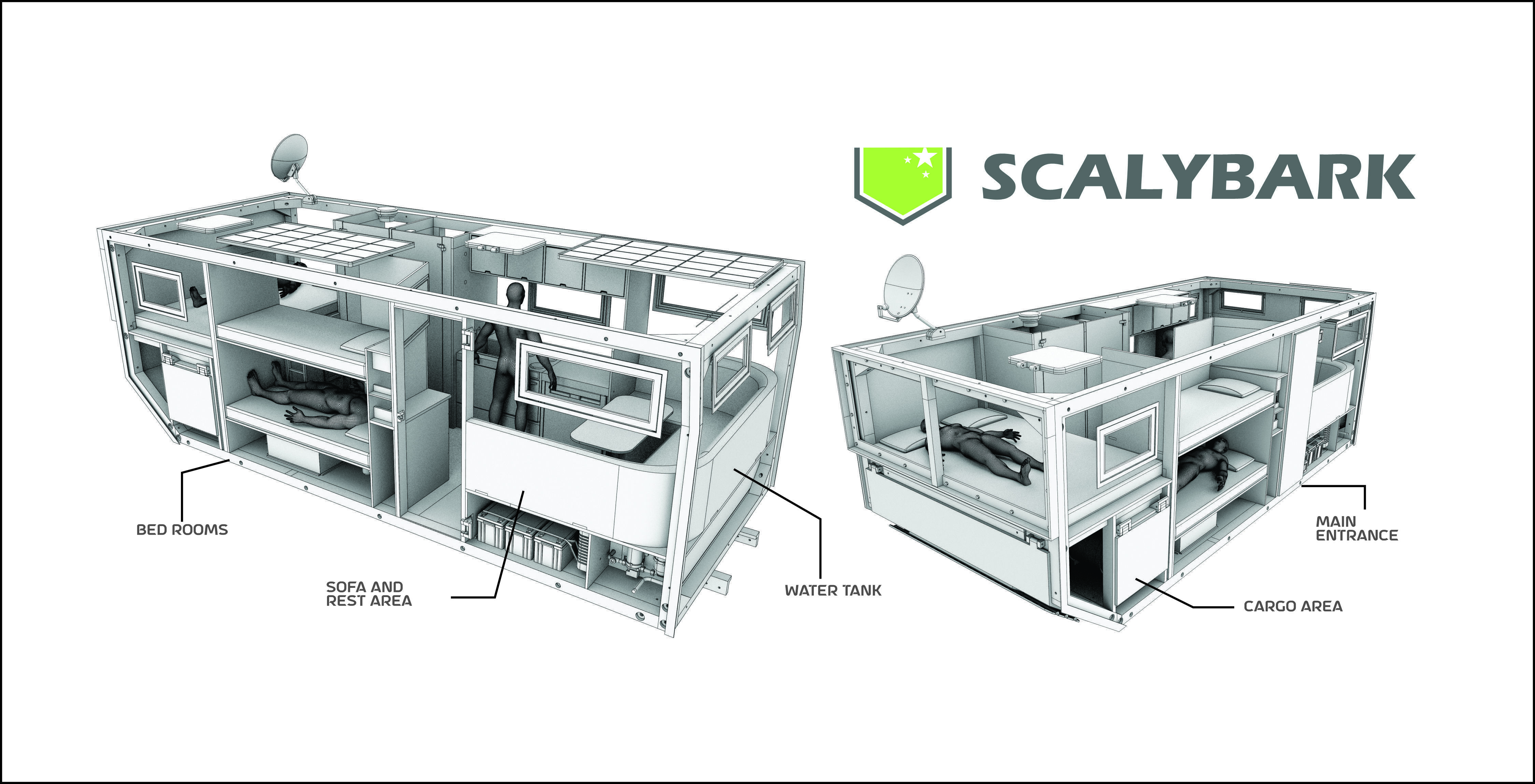 camper model box  for RC truck fully 3d printable STL 3D print model_8