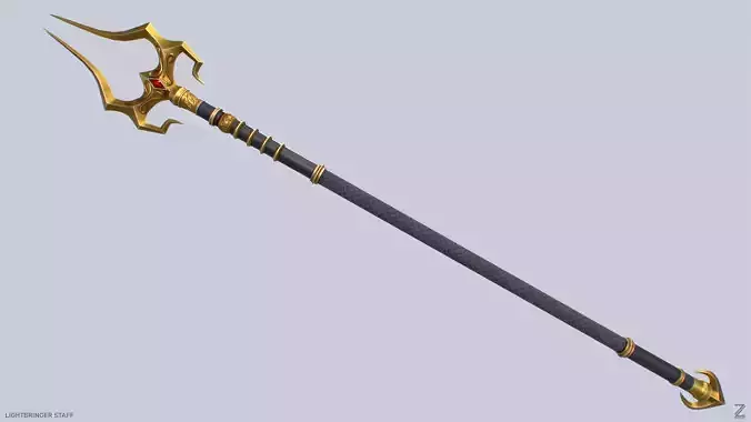 Lightbringer staff Low-poly 3D model