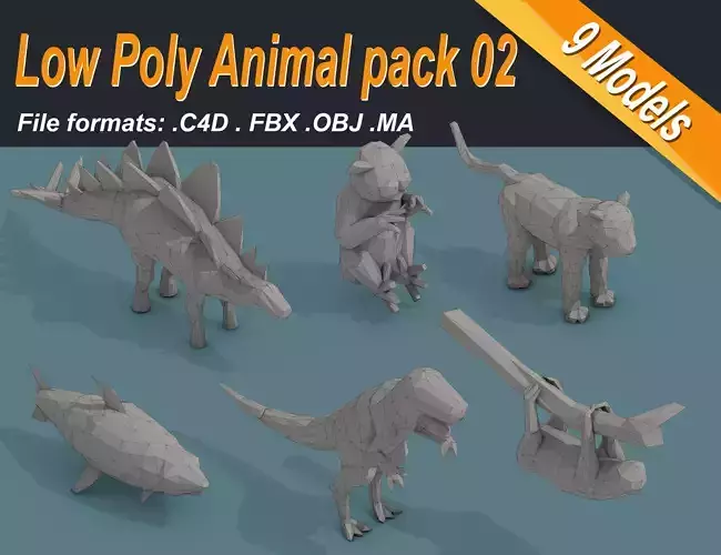 Low Poly Animal Isometric Icon Pack 02