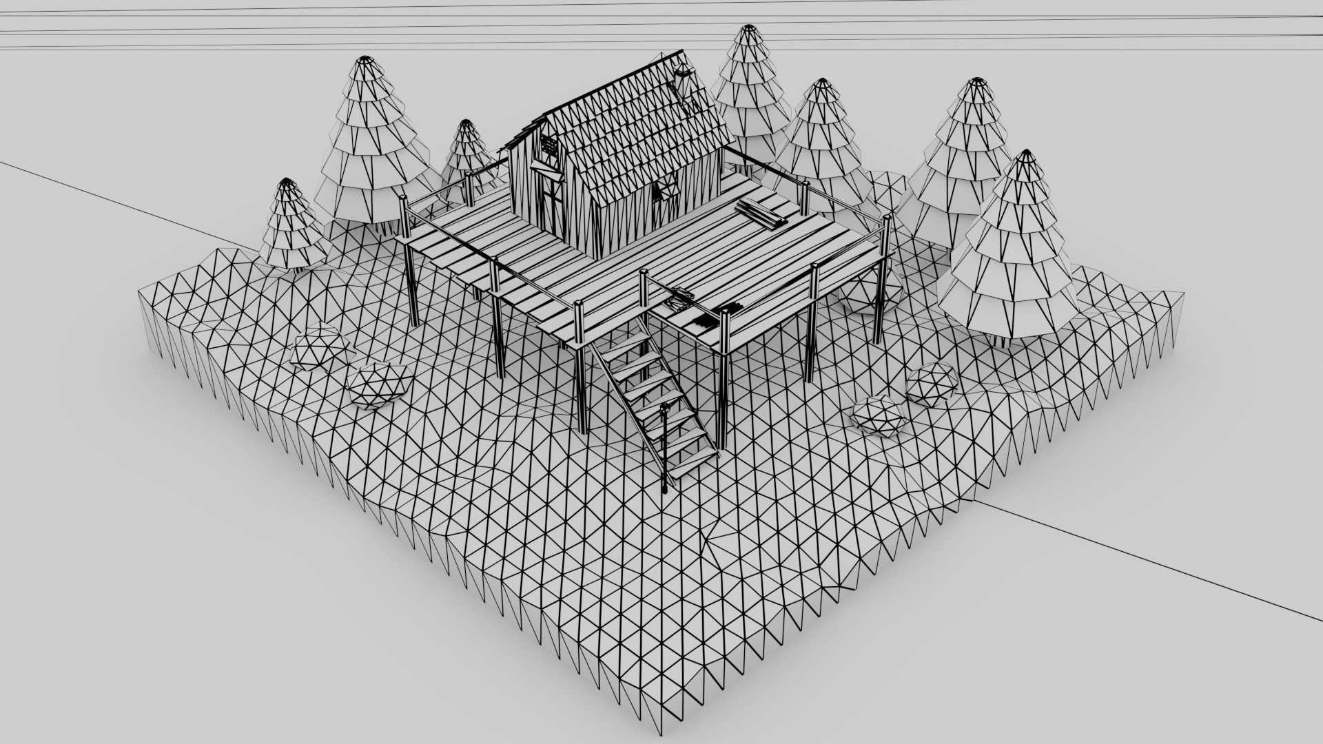 3D Animation 2 triangle Low-poly 3D model_8