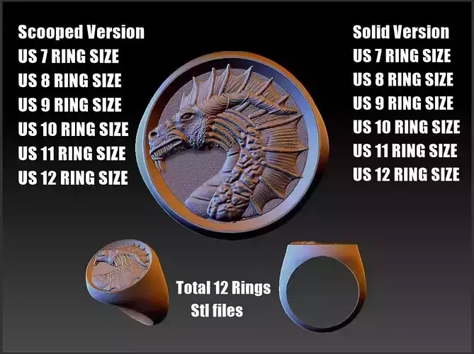 Dragon pack 12 Rings skull pack