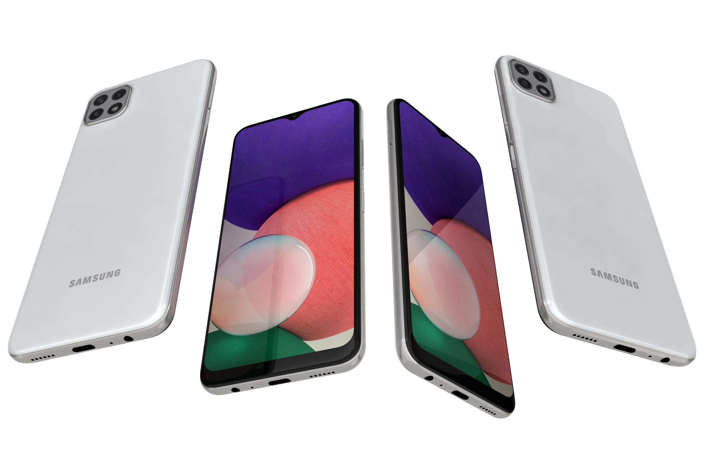 Samsung Galaxy A22 5G White 3D model_5