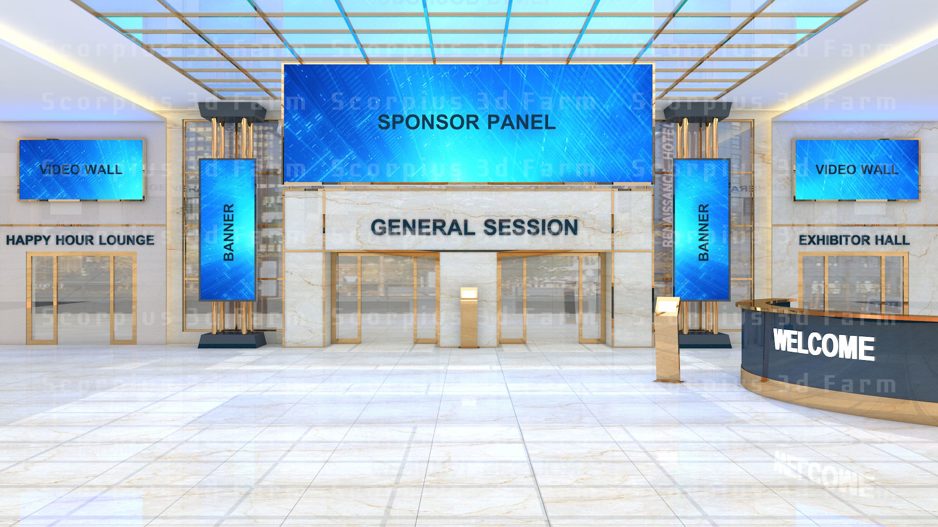 Virtual Lobby 3D Model Collection_9