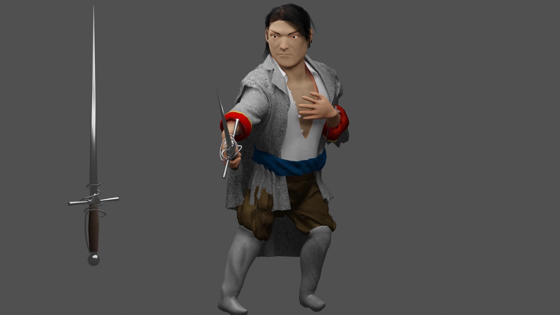 Sword Lance Free low-poly 3D model_3