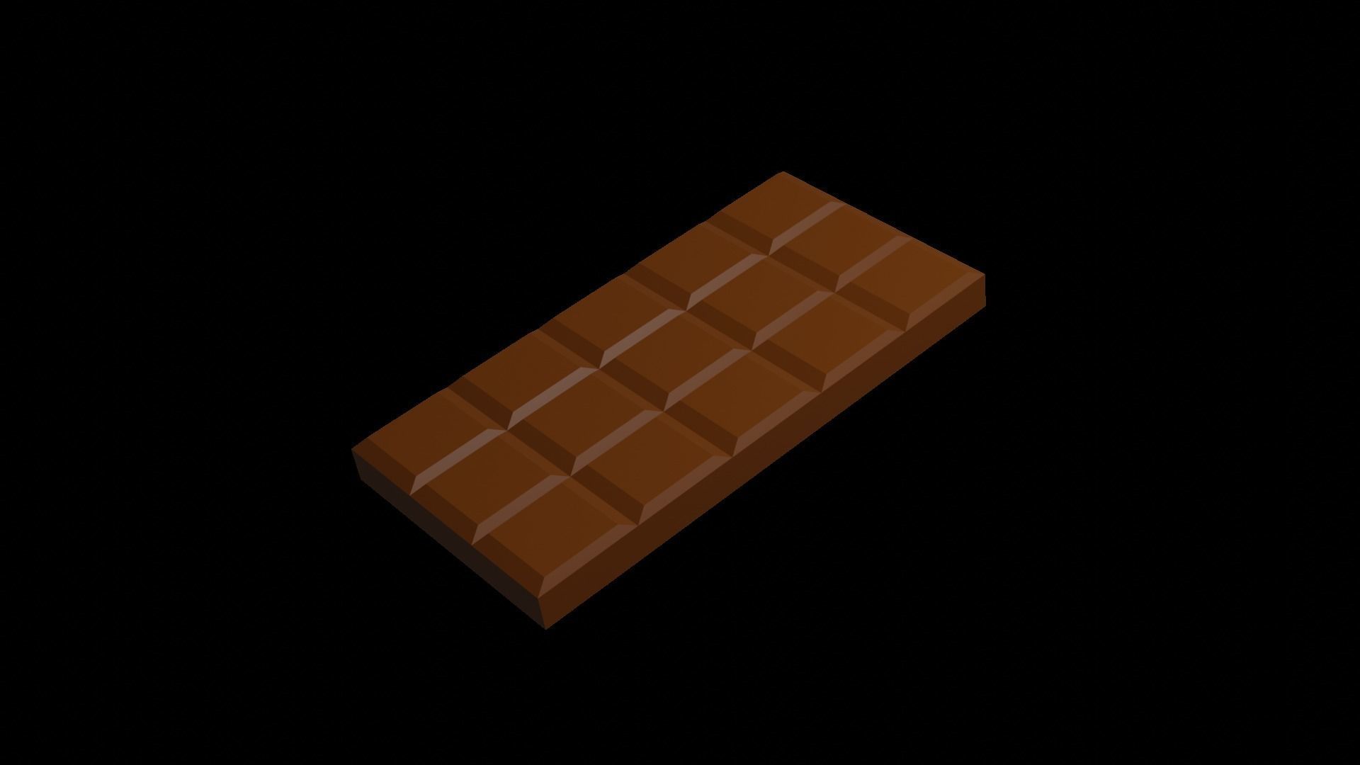 Chocolate 3D bar Low-poly 3D model_1