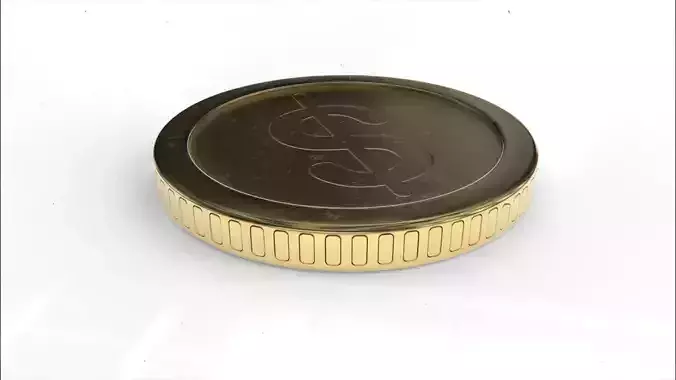 Low Poly 3D cartoon Coin