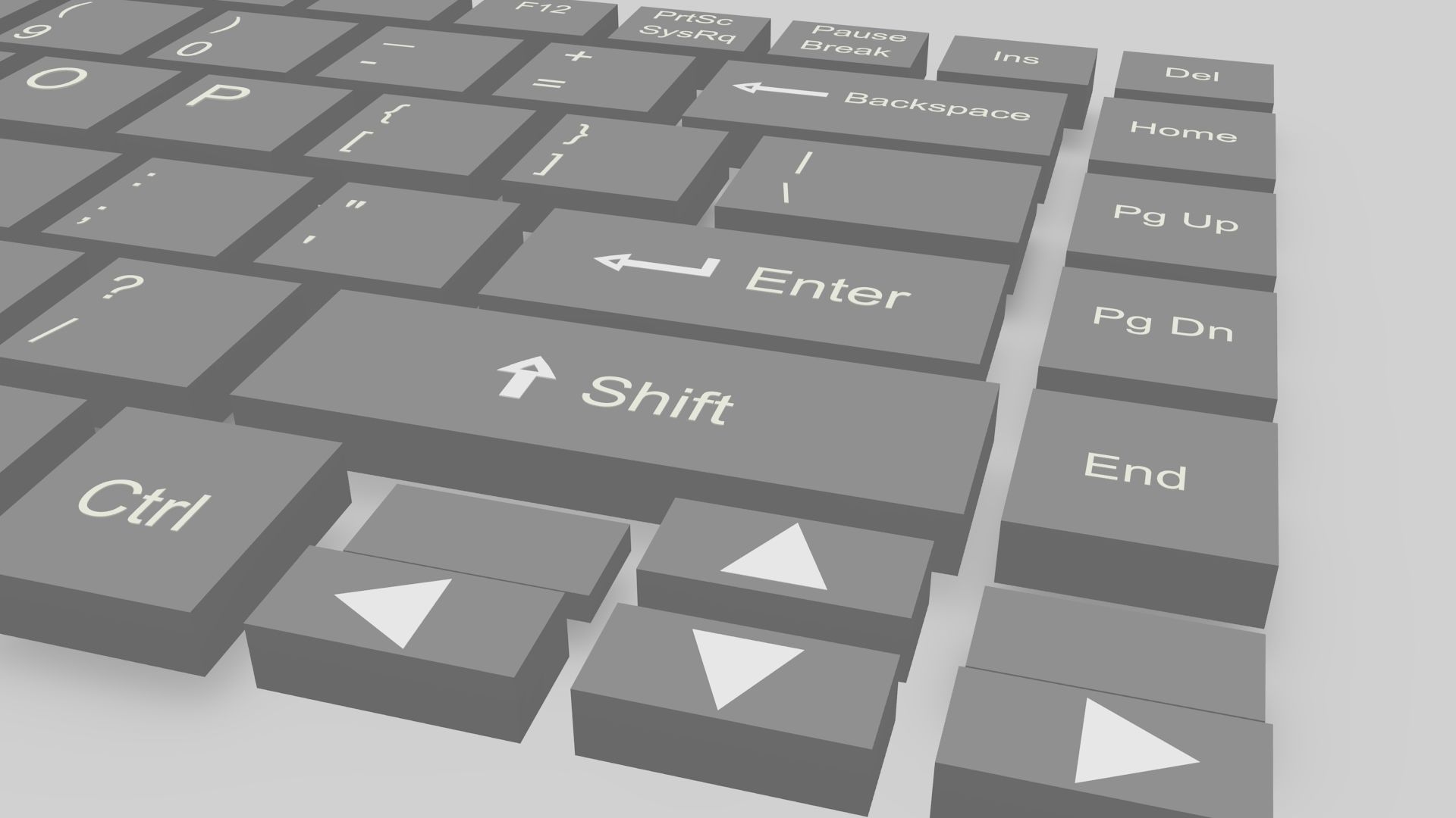 Laptop Keyboard Low-poly 3D model_4