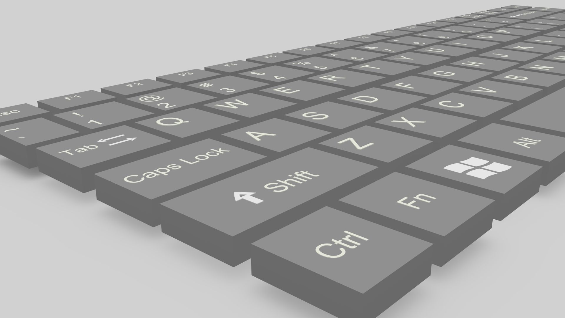 Laptop Keyboard Low-poly 3D model_2