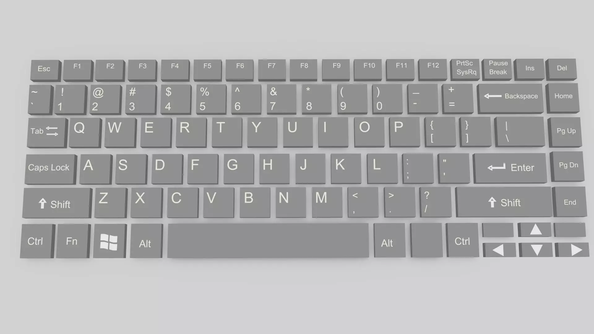 Laptop Keyboard Low-poly 3D model_0