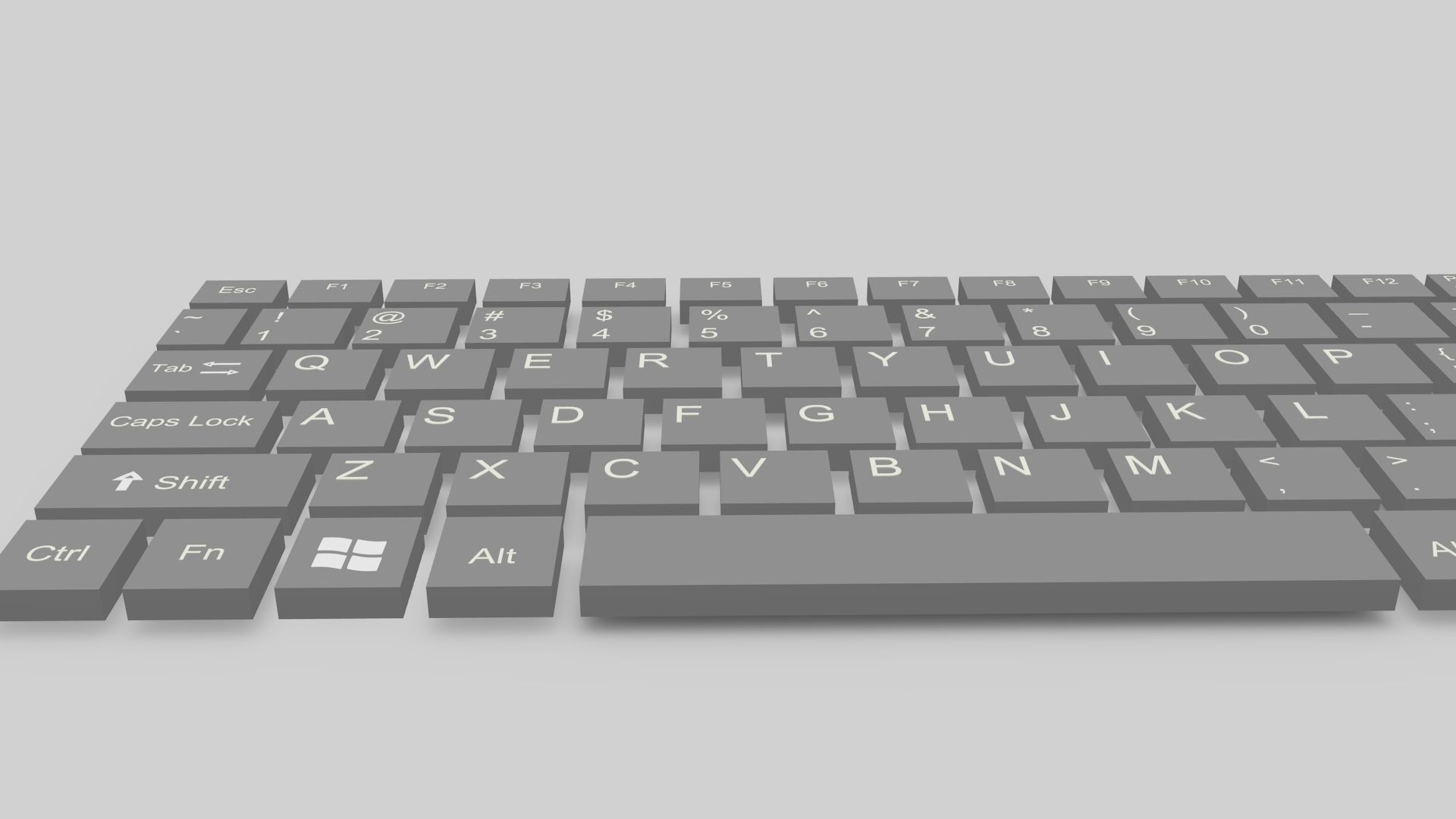 Laptop Keyboard Low-poly 3D model_5