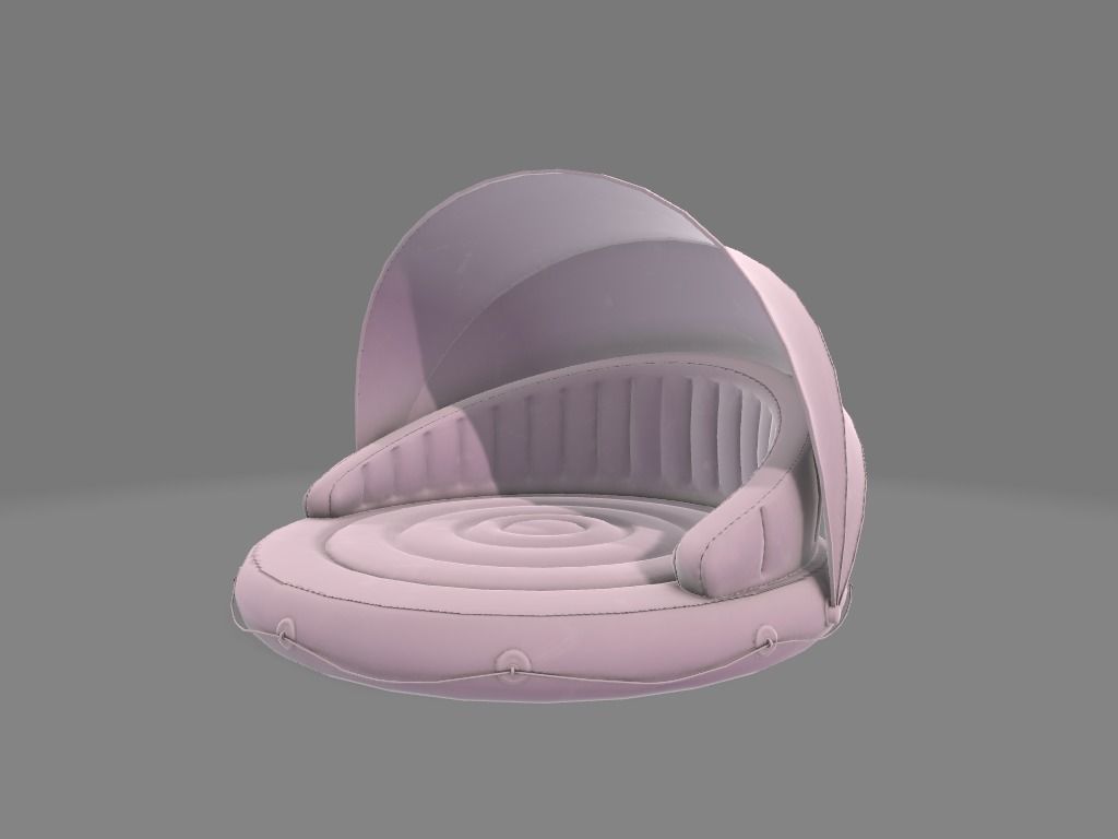 Floating Mattress Low-poly 3D model_1