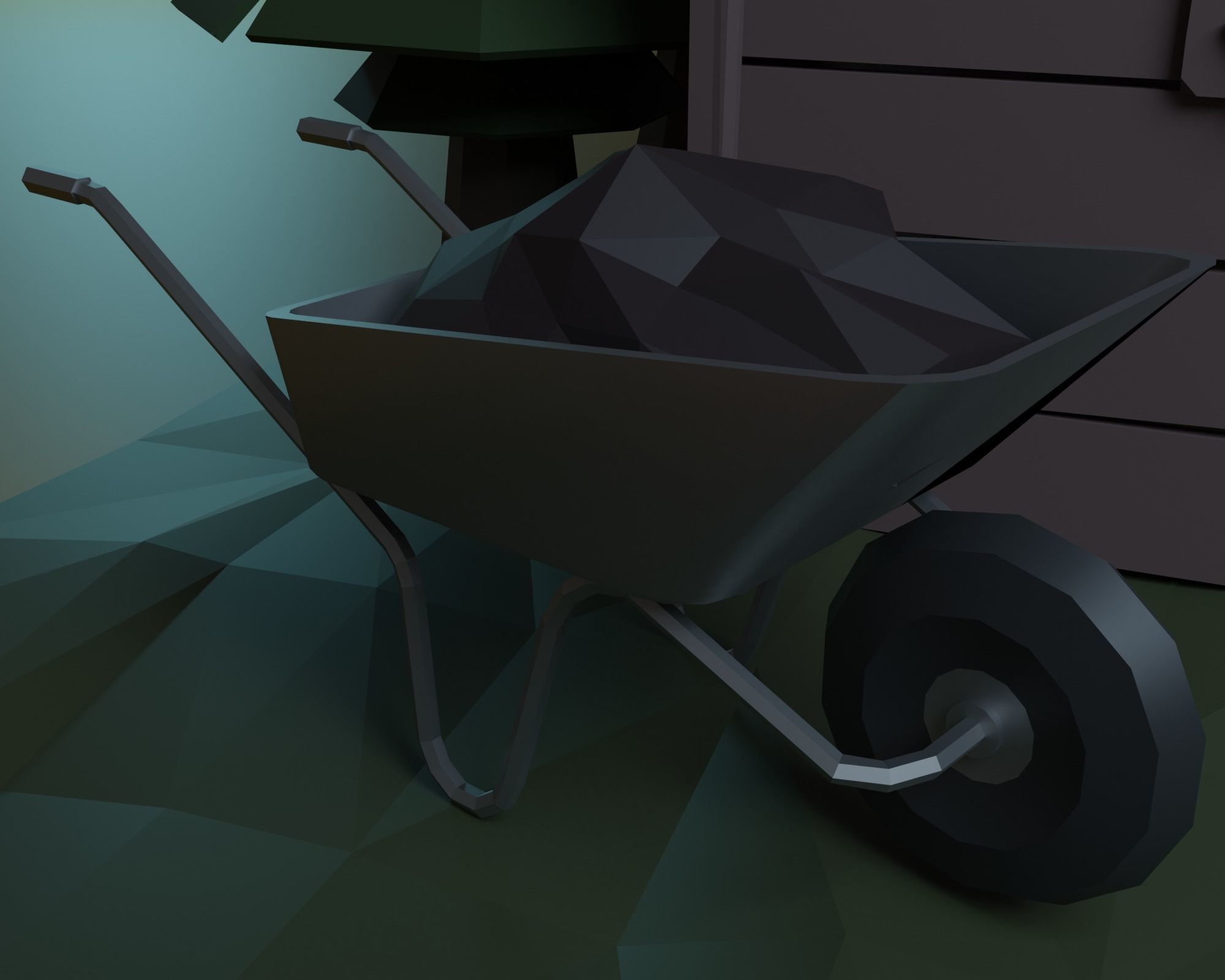 Pumpkin field Low-poly 3D model_12