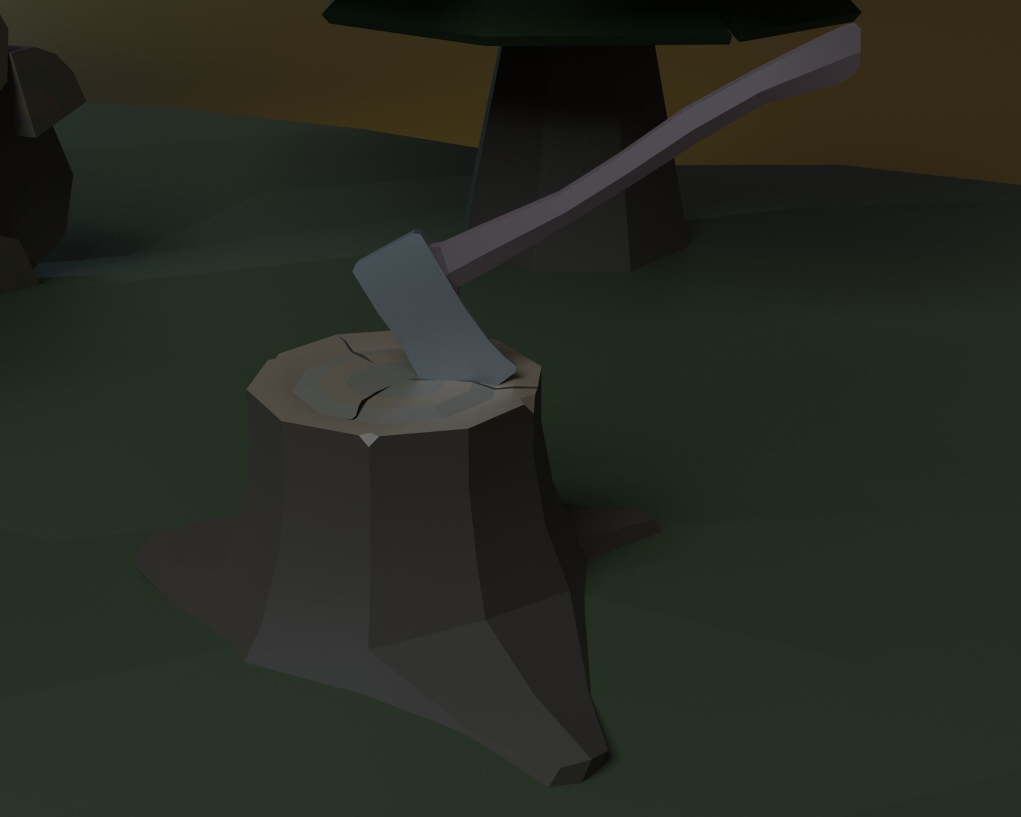 Pumpkin field Low-poly 3D model_13