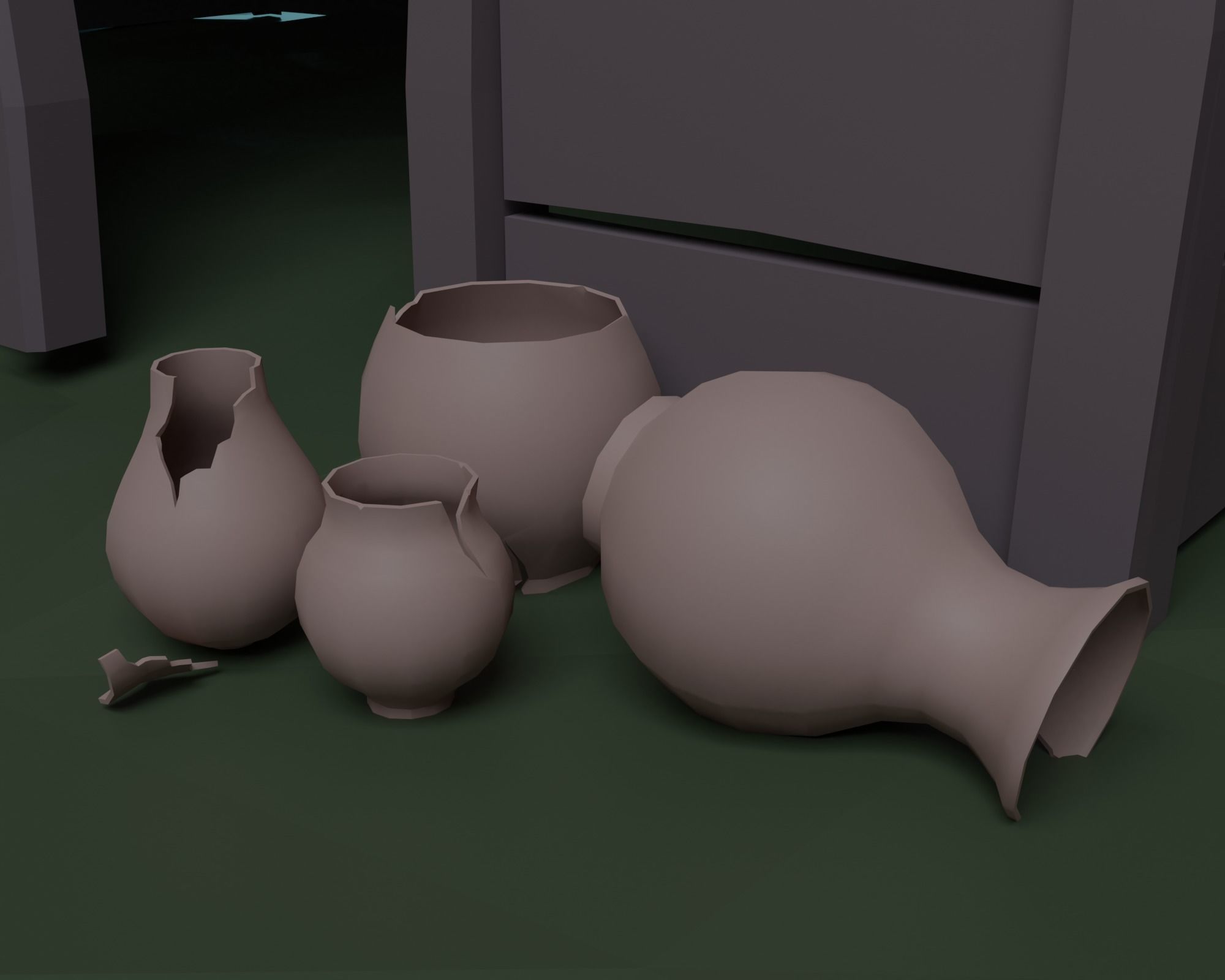 Pumpkin field Low-poly 3D model_10