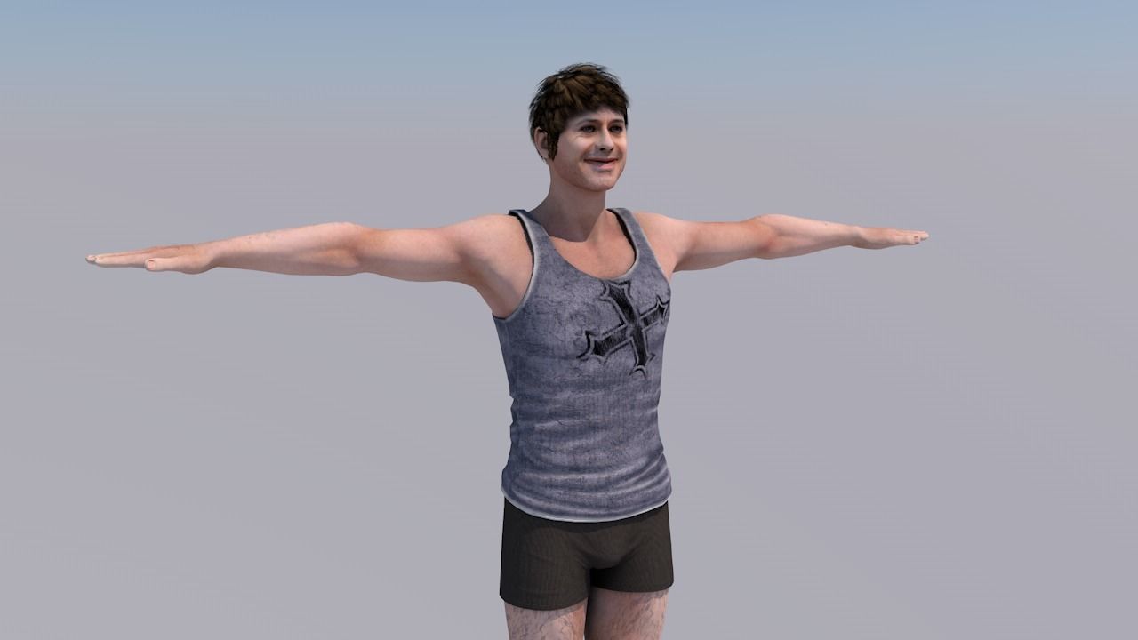 MAN RIGGED HUMAN MODEL 3D model_1
