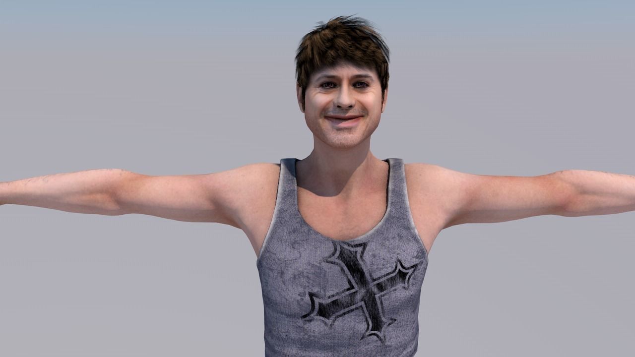 MAN RIGGED HUMAN MODEL 3D model_2