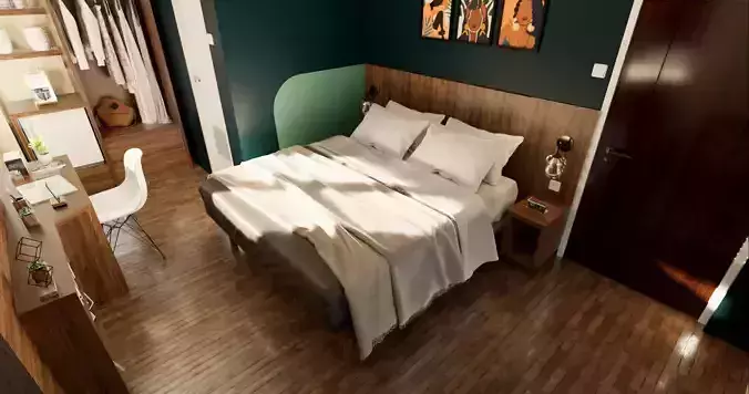 BEDROOM 19 SKETCHUP AND 3DS MAX