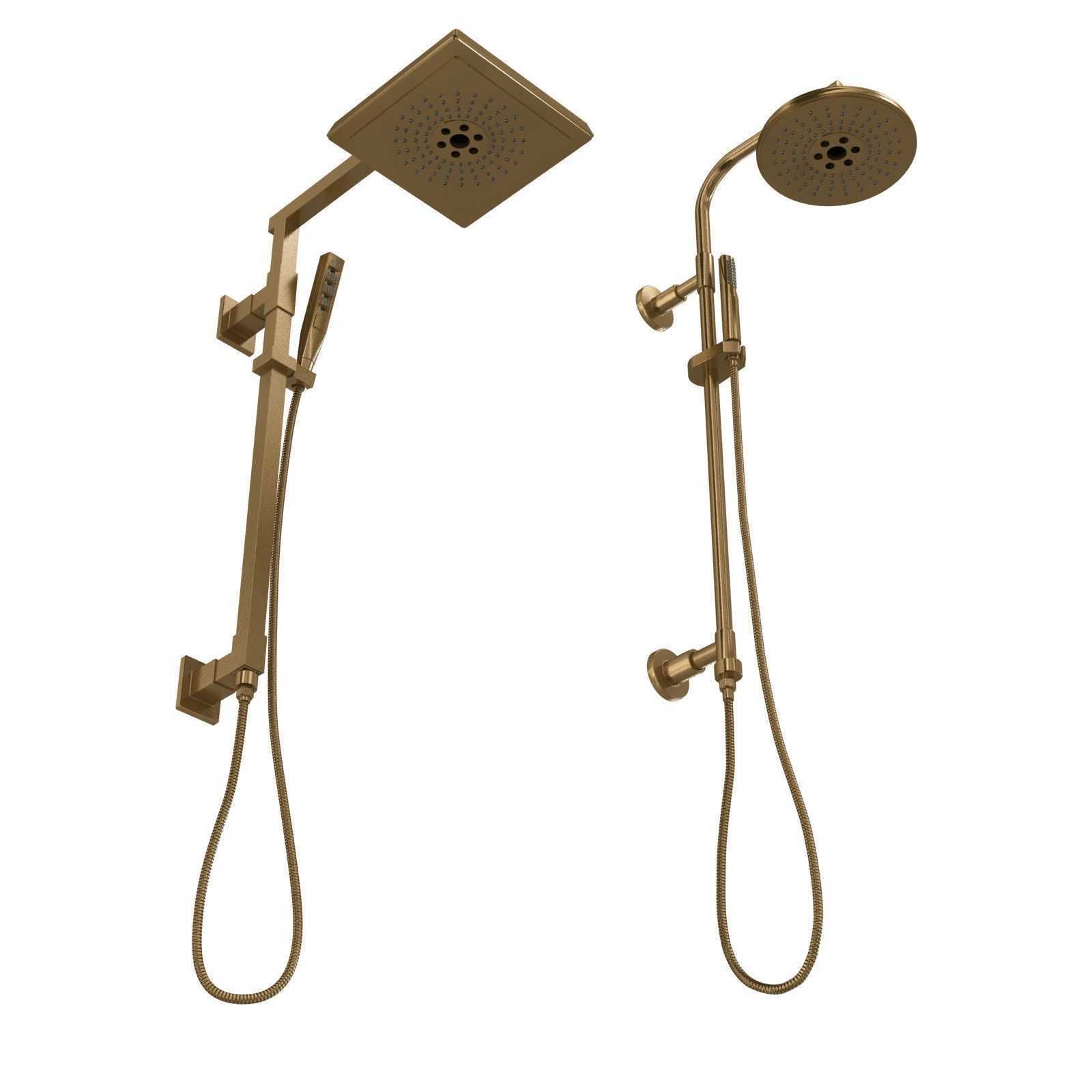 Delta shower head mixer brass finish 3D model CGTrader