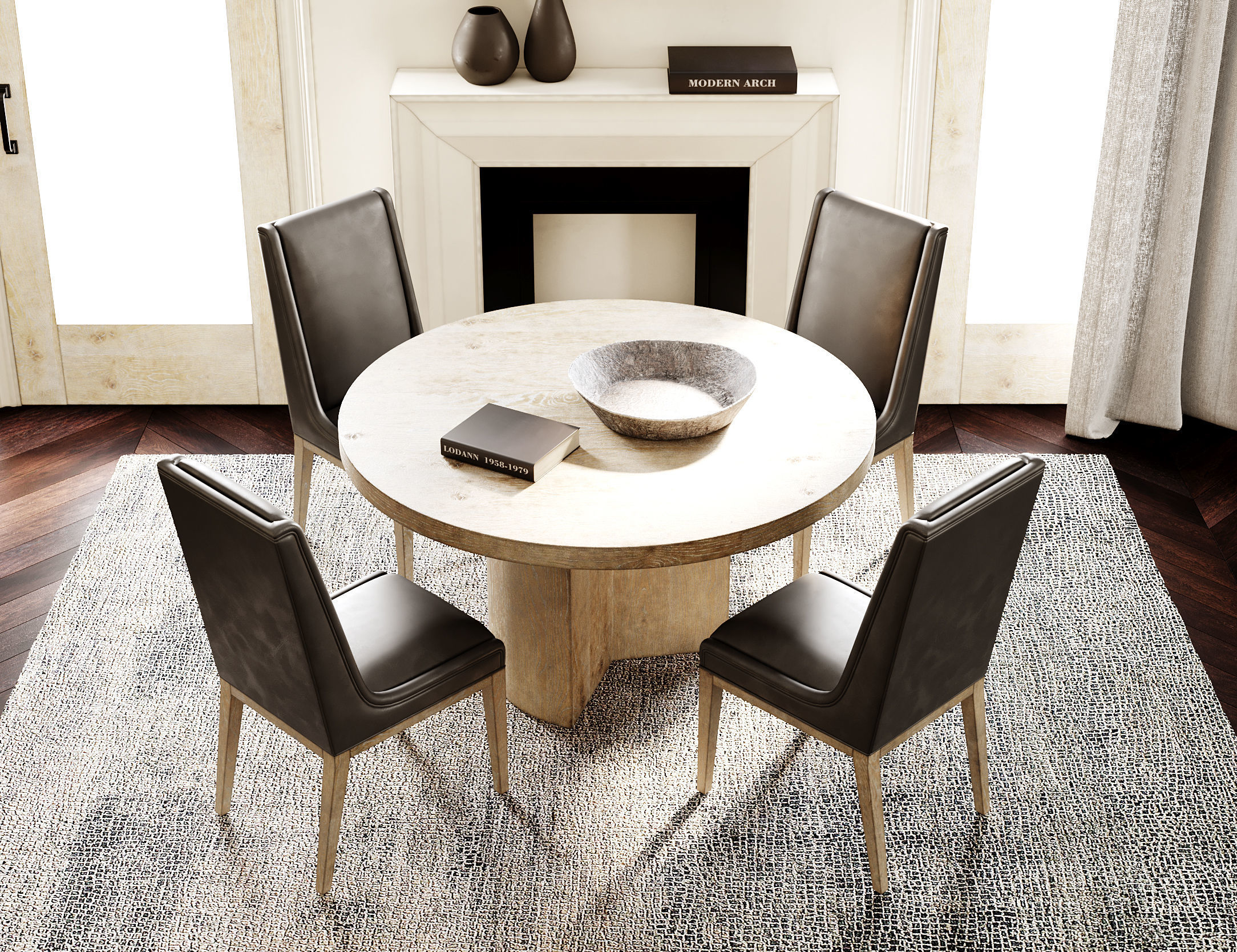 Rustic Dining Room Interior ID296 3D model_1