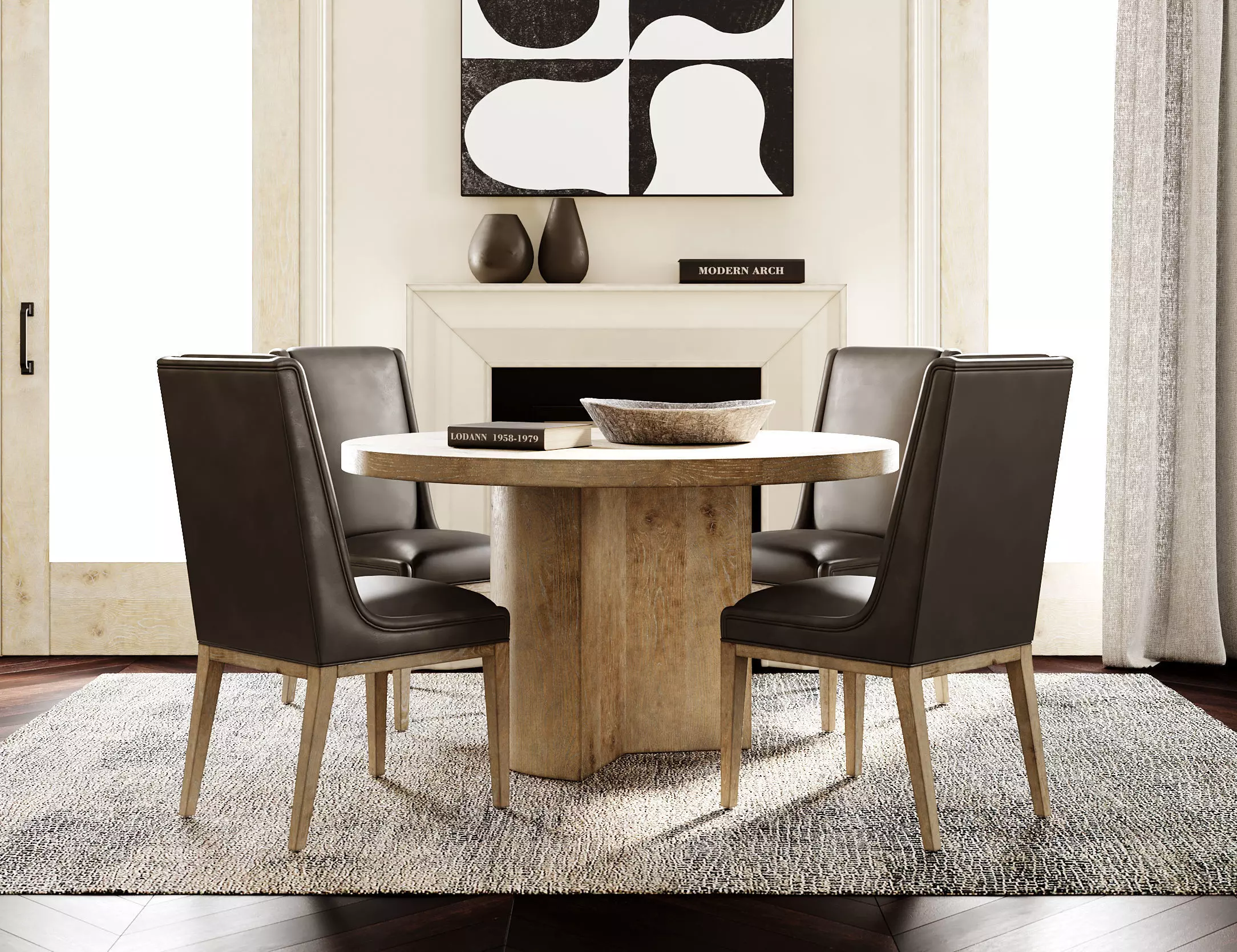 Rustic Dining Room Interior ID296 3D model_0