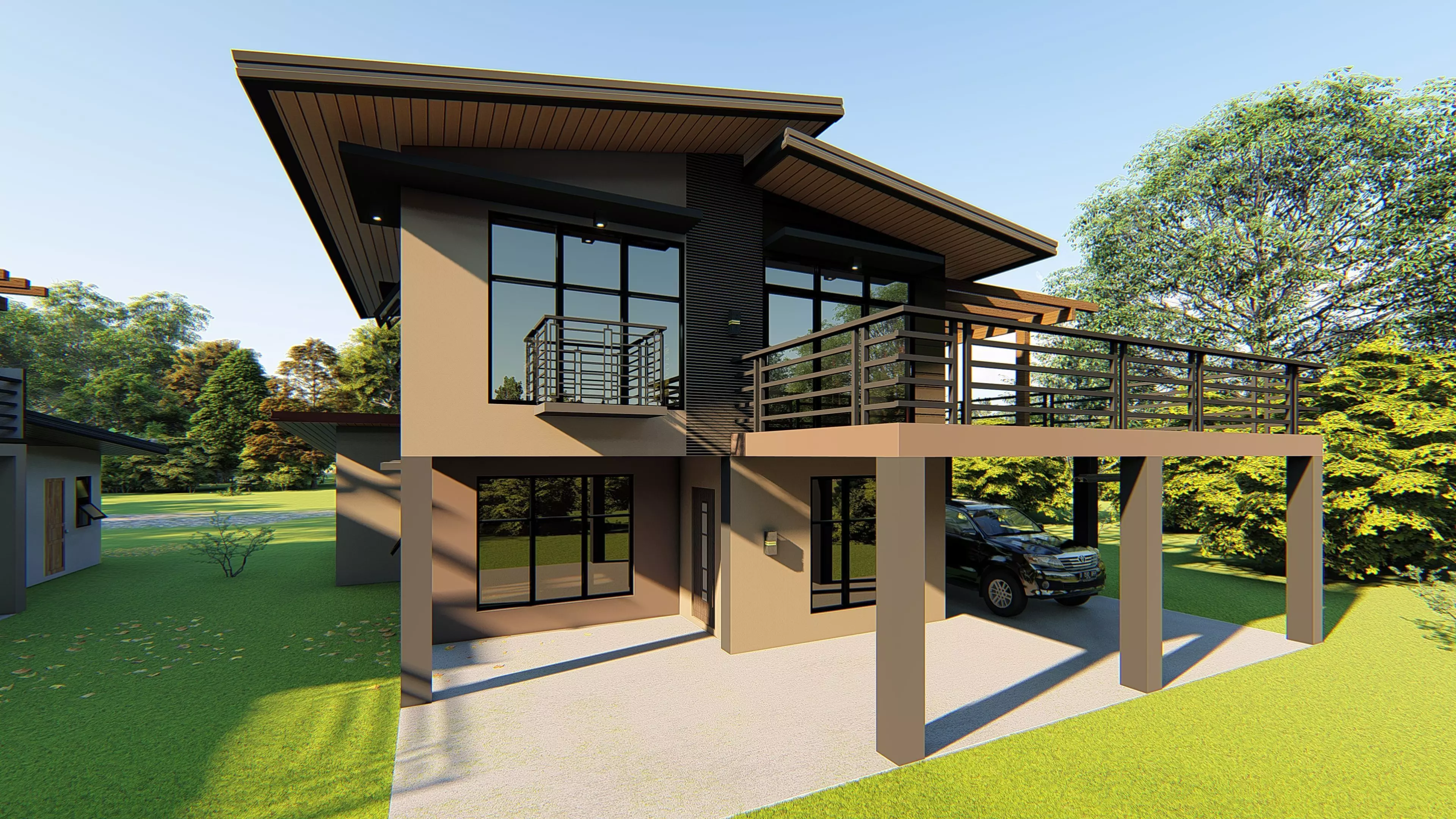 2 storey house 3D model_0