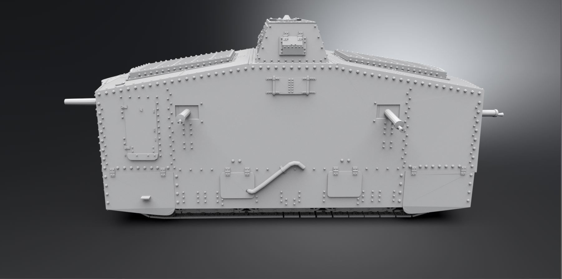 A7V Tank Scale model 3D model 3D printable CGTrader