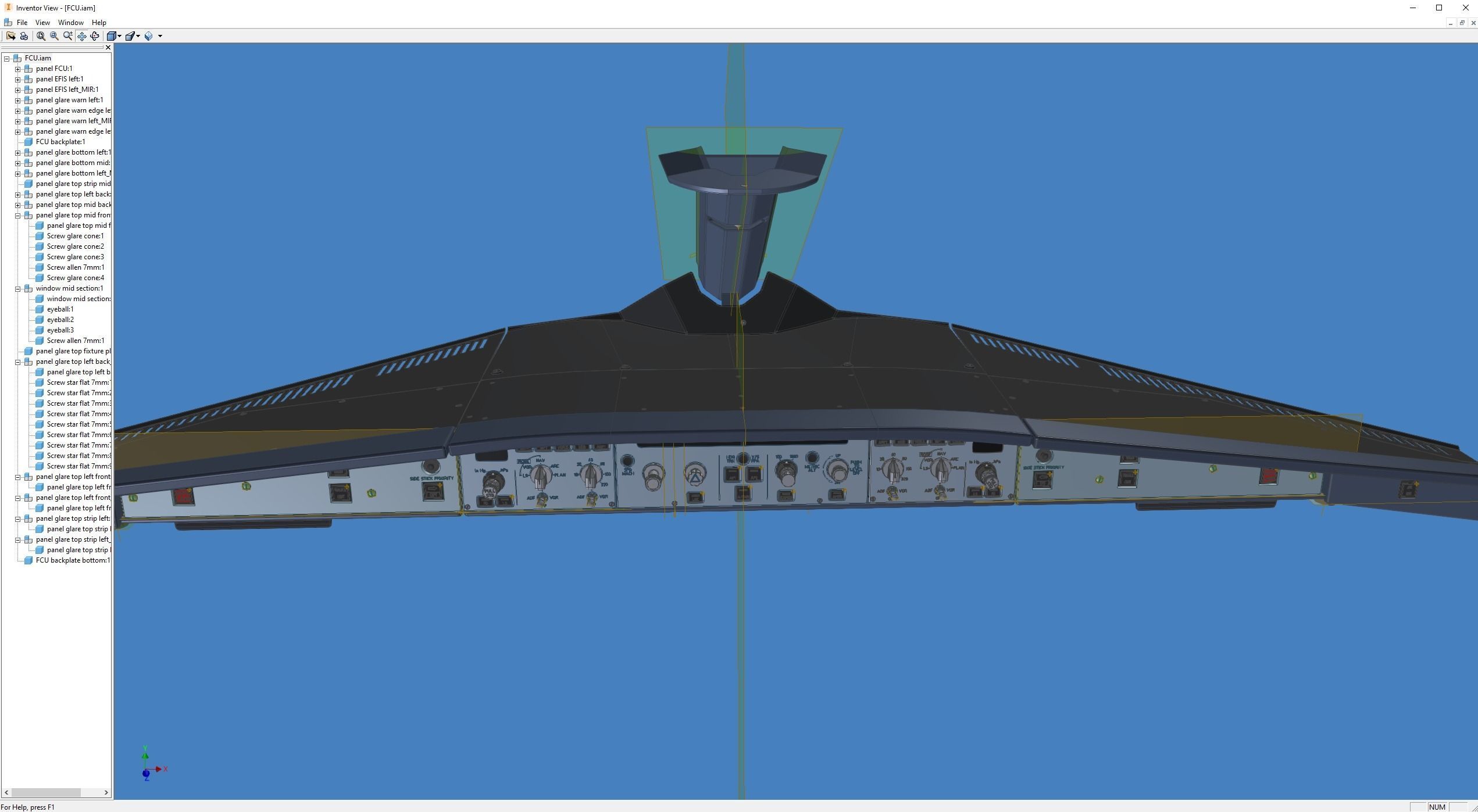Airbus A320 Flight Control Unit for Captain and First Officer 3D model_2