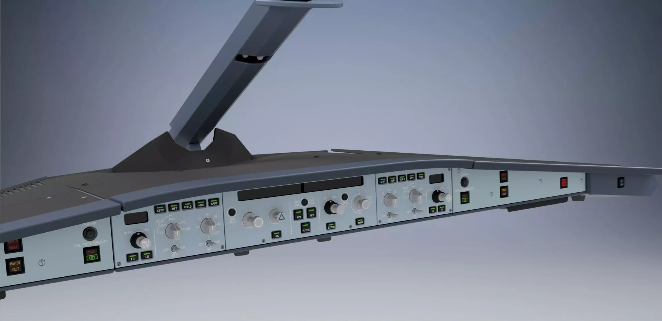 Airbus A320 Flight Control Unit for Captain and First Officer 3D model_0
