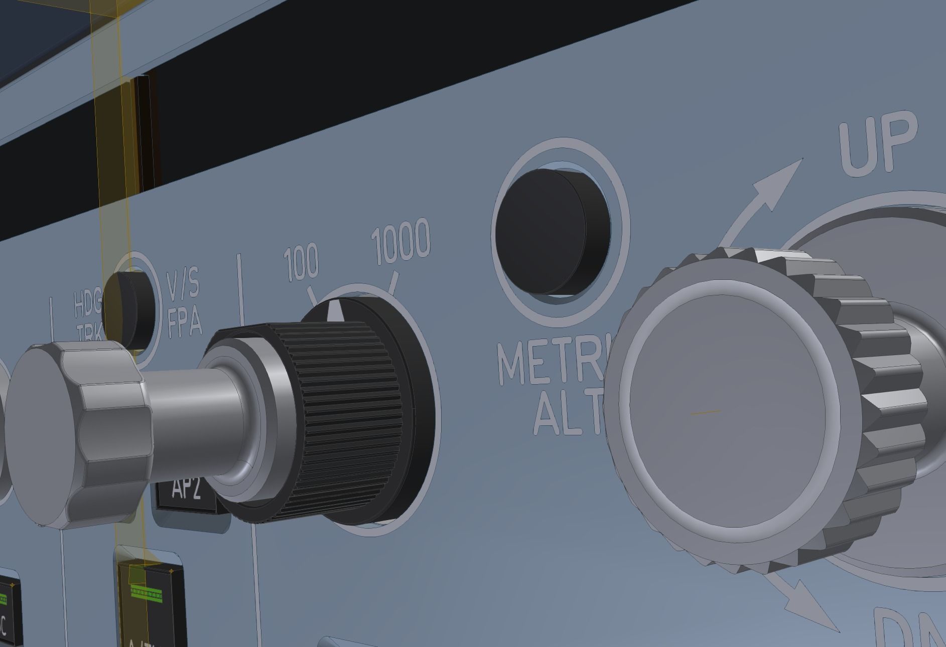 Airbus A320 Flight Control Unit for Captain and First Officer 3D model_8